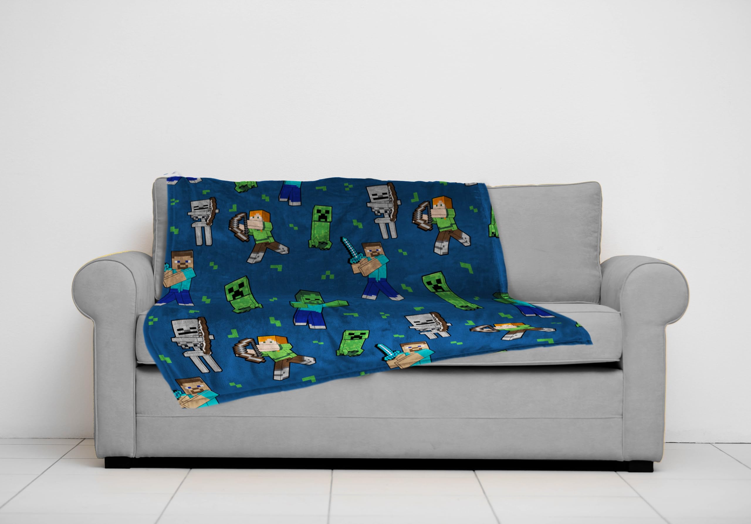 Foto 3 pulgar | Manta De Felpa Jay Franco Minecraft 116 X 152 Cm Para Niños - Venta Internacional.