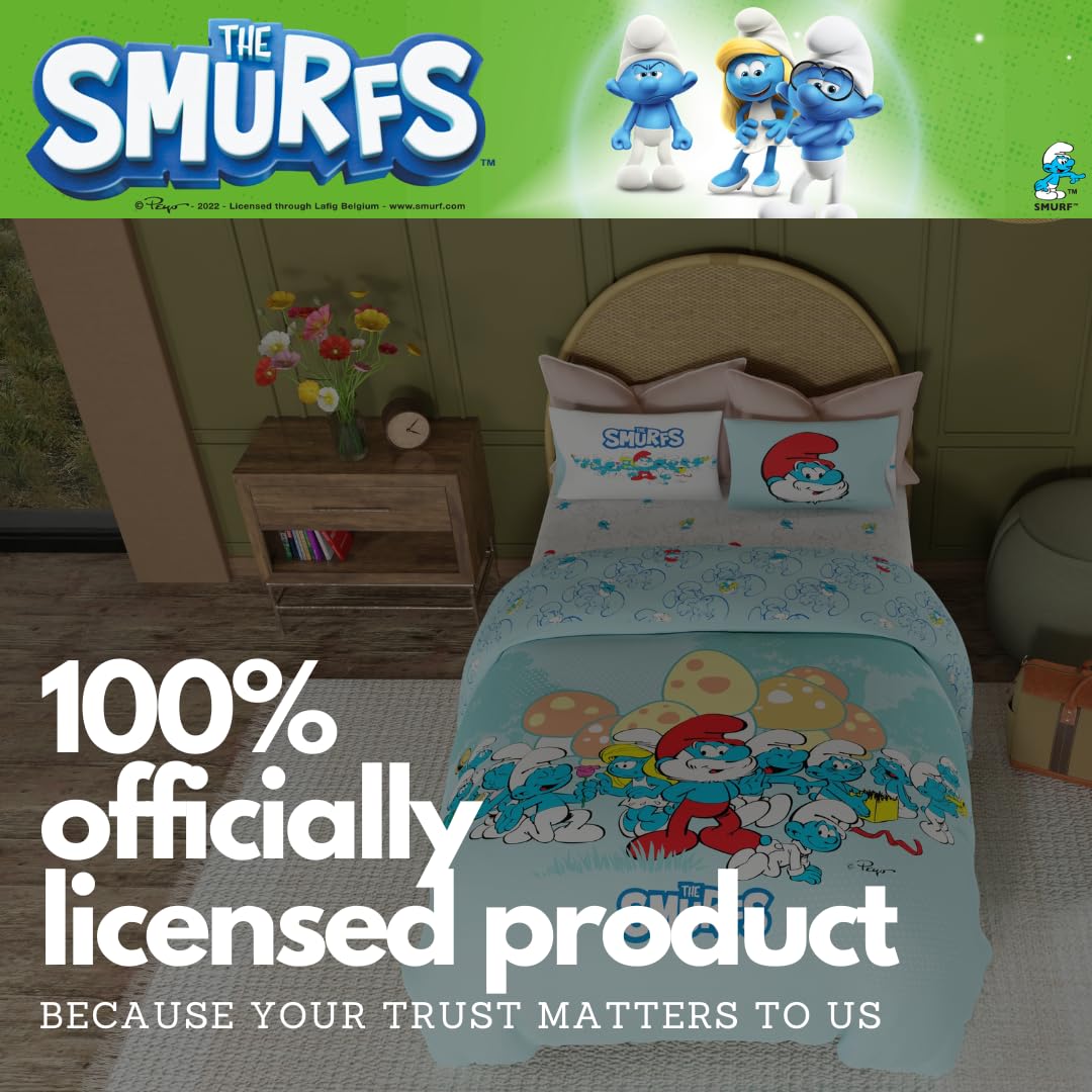 Foto 5 | Juego De Ropa De Cama Franco The Smurfs Super Soft, Tamaño Completo, 5 Piezas - Venta Internacional.