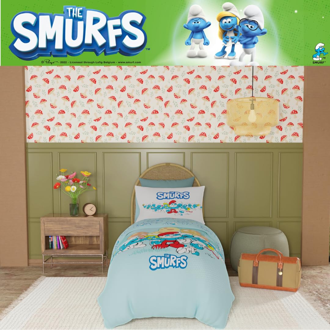 Foto 6 | Juego De Ropa De Cama Franco The Smurfs Super Soft, Tamaño Completo, 5 Piezas - Venta Internacional.
