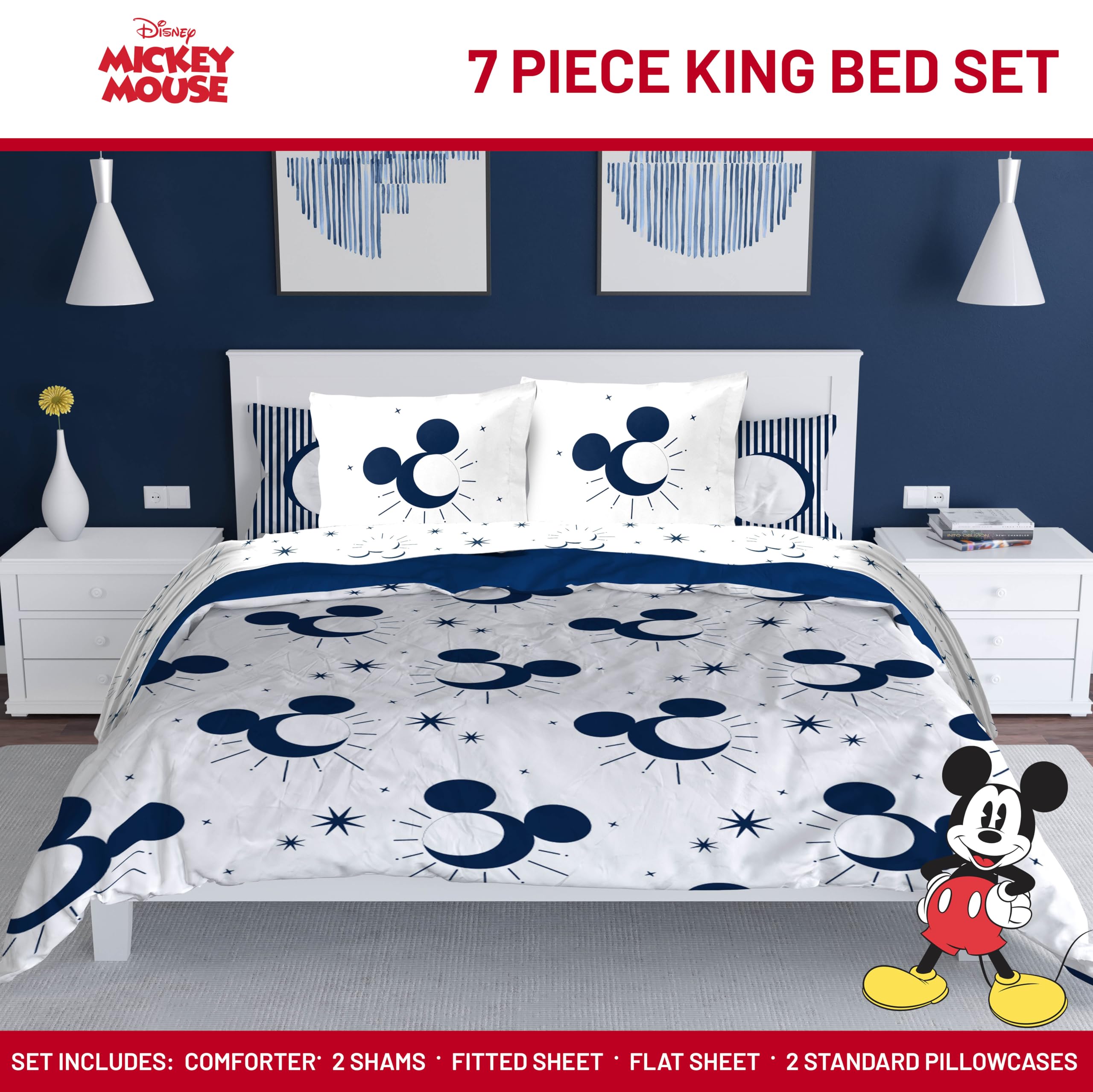 Foto 3 pulgar | Juego De Cama Jay Franco Disney Mickey Mouse King De 7 Piezas - Venta Internacional.