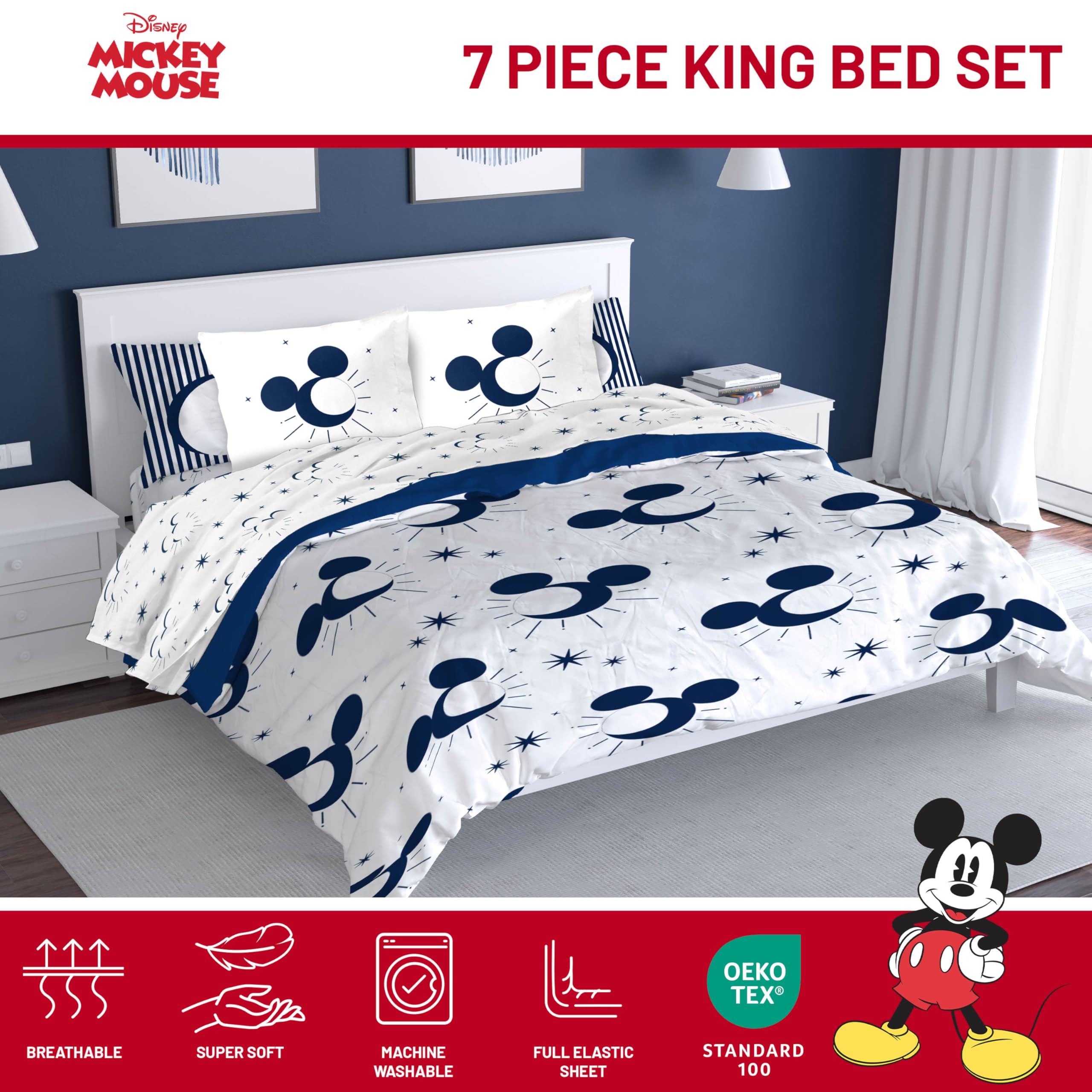 Foto 5 pulgar | Juego De Cama Jay Franco Disney Mickey Mouse King De 7 Piezas - Venta Internacional.