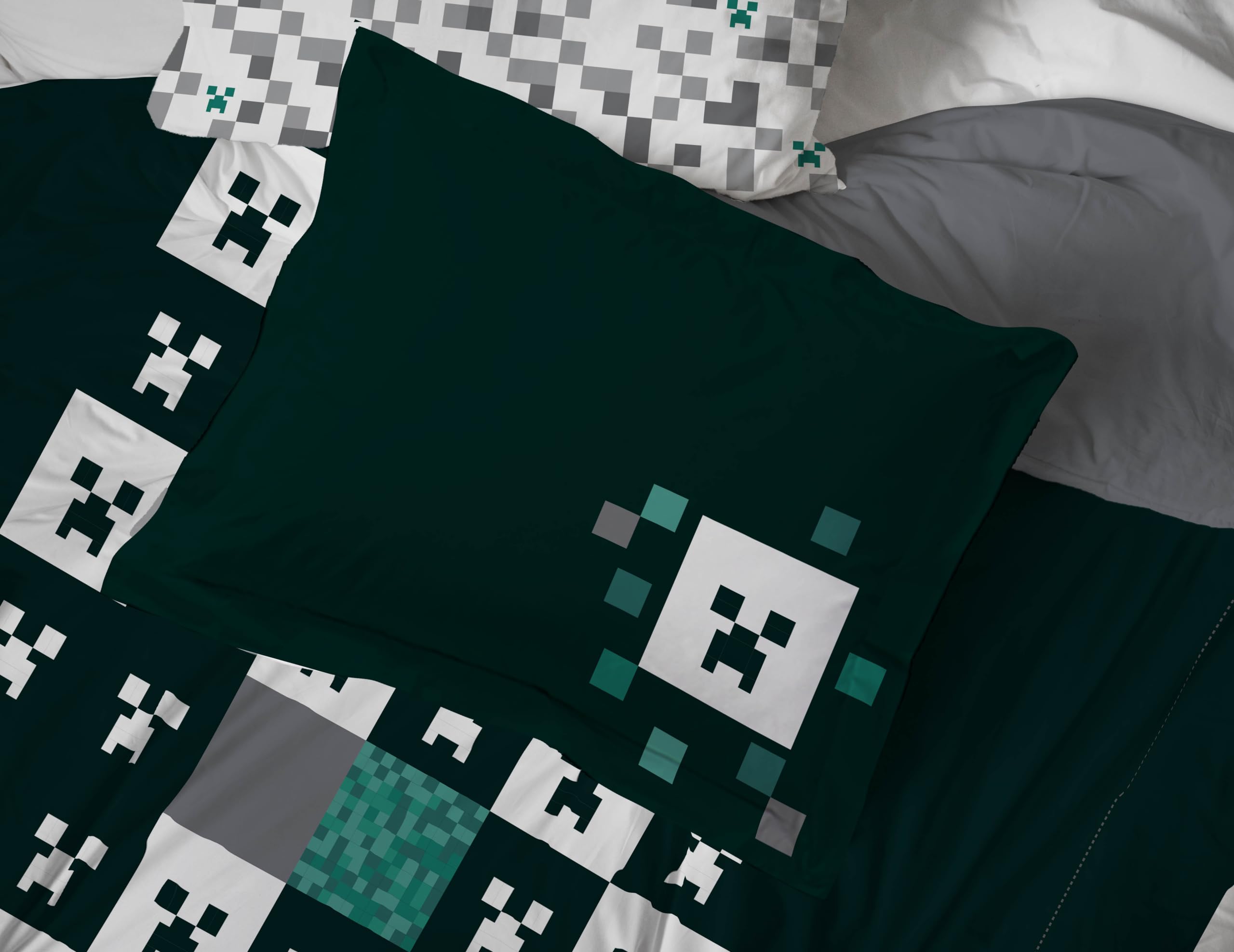 Foto 6 | Set De Edredón Jay Franco Minecraft Creeper Completo De 7 Piezas - Venta Internacional.