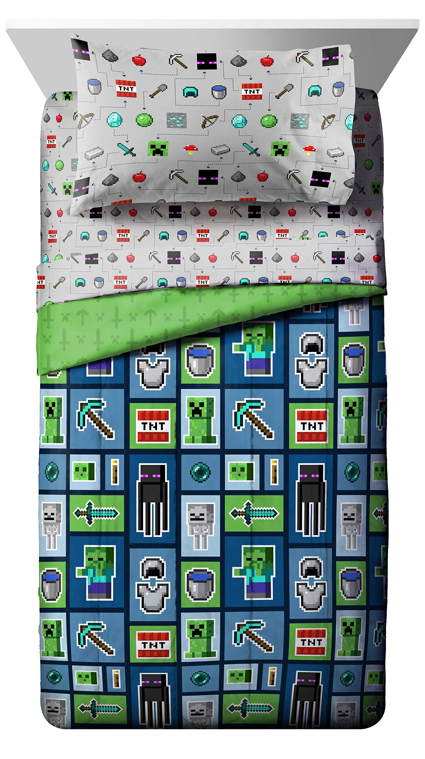Foto 3 pulgar | Juego De Cama Jay Franco Minecraft Monster Hunters, Tamaño Doble - Venta Internacional.