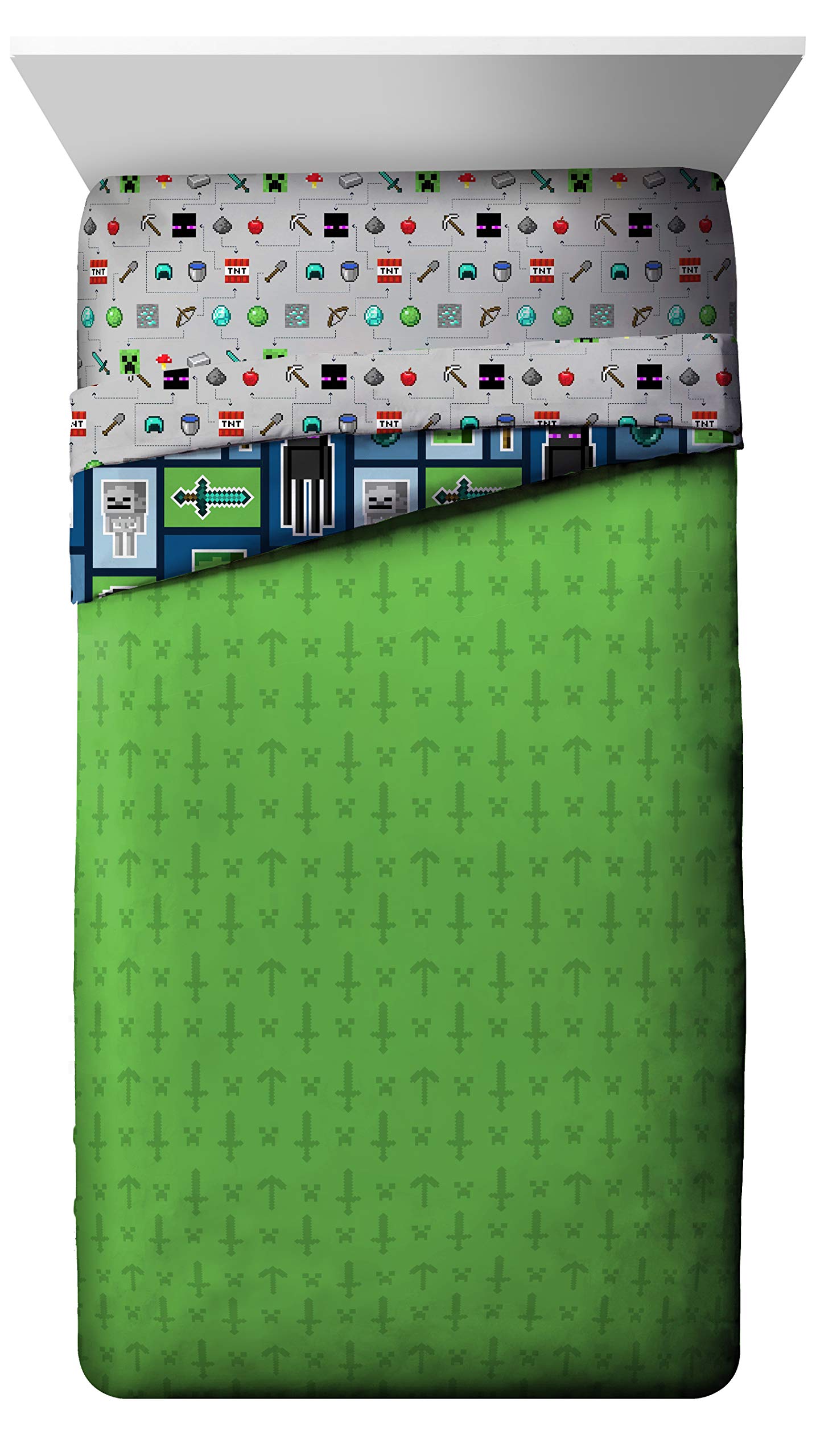 Foto 4 pulgar | Juego De Cama Jay Franco Minecraft Monster Hunters, Tamaño Doble - Venta Internacional.