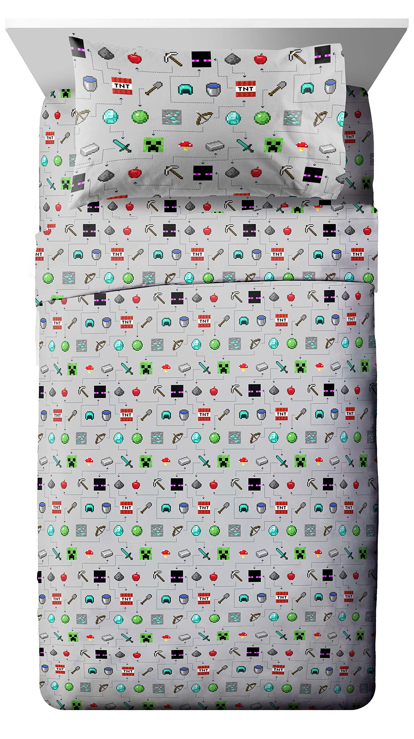 Foto 5 pulgar | Juego De Cama Jay Franco Minecraft Monster Hunters, Tamaño Doble - Venta Internacional.