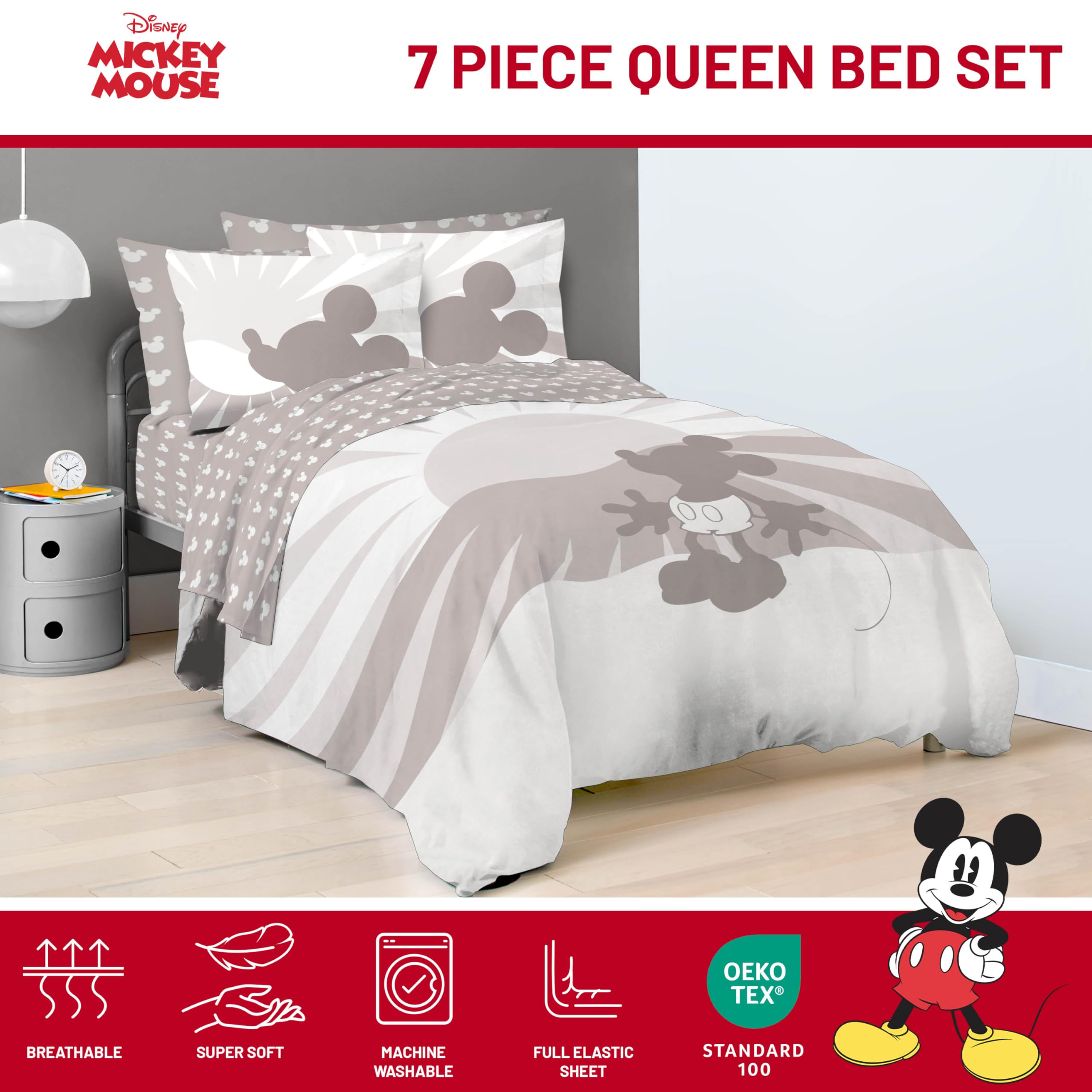 Foto 5 pulgar | Set De Edredón Jay Franco Disney Mickey Mouse Tamaño Queen - Venta Internacional.