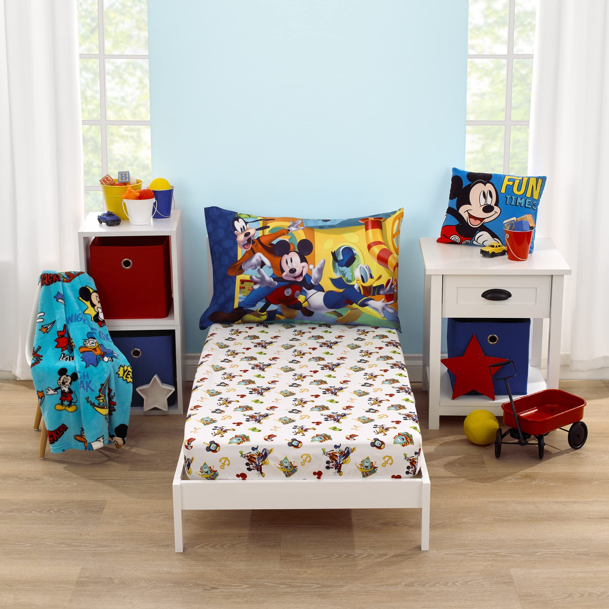 Foto 1 | Juego De Sábanas Para Niños Pequeños Nojo Disney Mickey Mouse Funhouse Crew - Venta Internacional.