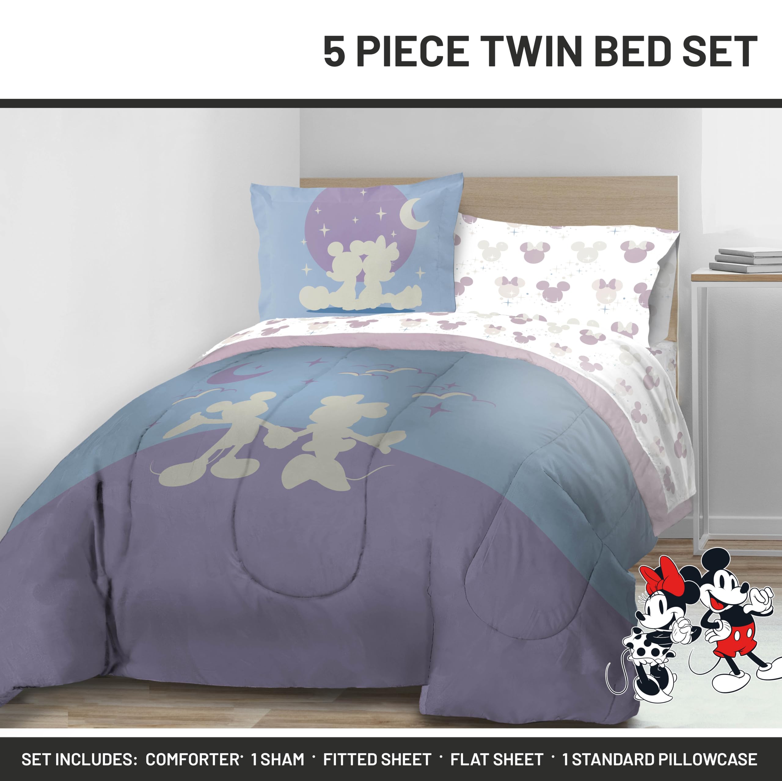 Foto 3 pulgar | Set De Edredón Jay Franco Disney Mickey Minnie, Talla Doble - Venta Internacional.
