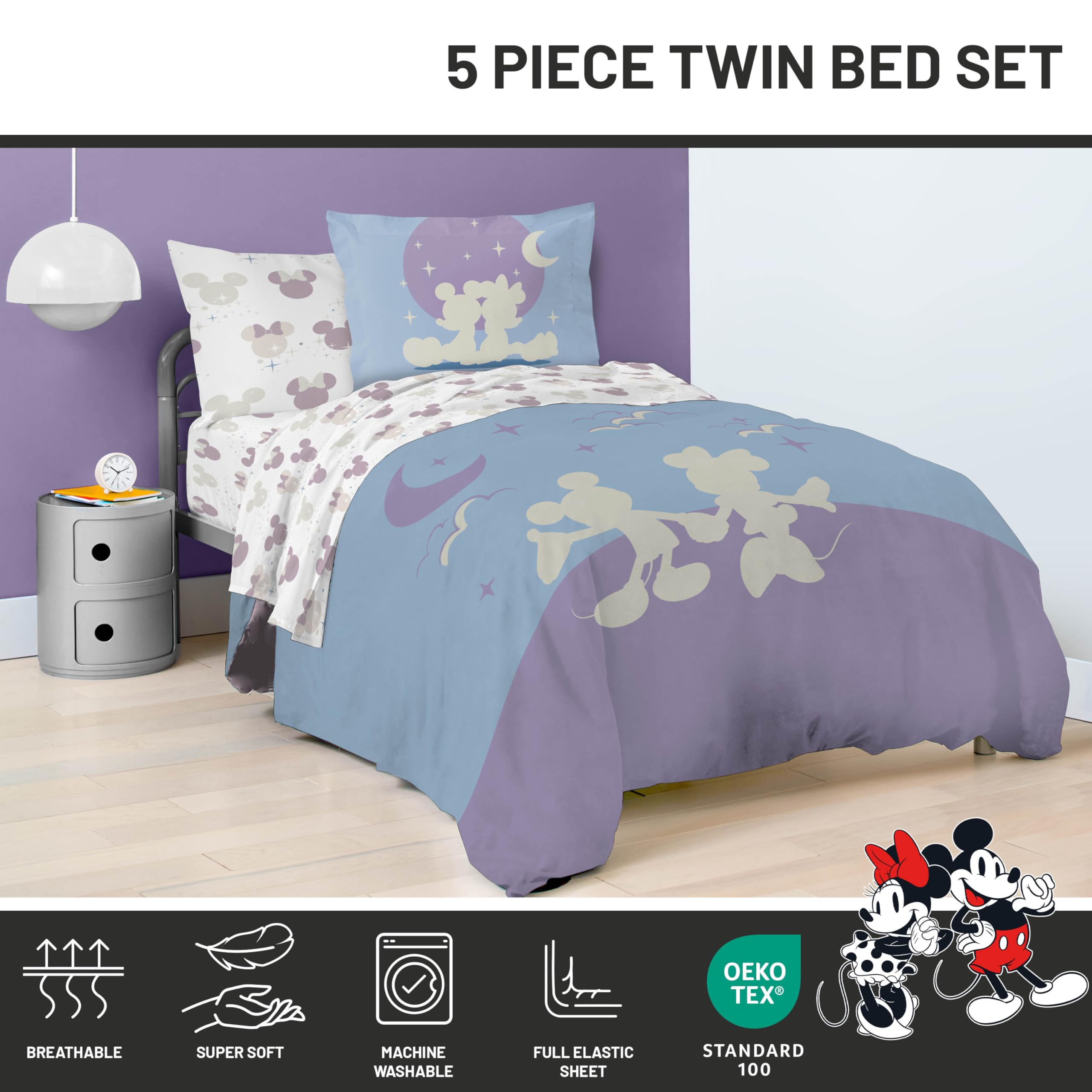 Foto 5 pulgar | Set De Edredón Jay Franco Disney Mickey Minnie, Talla Doble - Venta Internacional.
