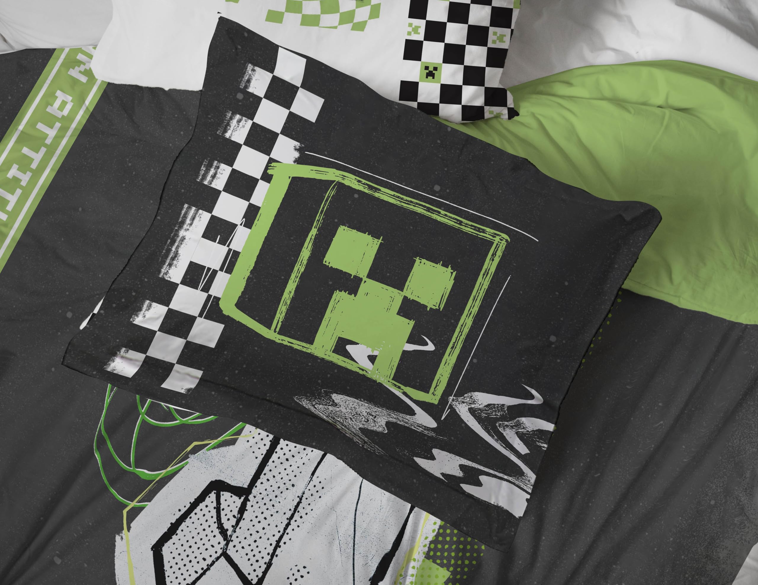 Foto 6 pulgar | Set De Edredón Jay Franco Minecraft Creeper Twin, 5 Piezas - Venta Internacional.
