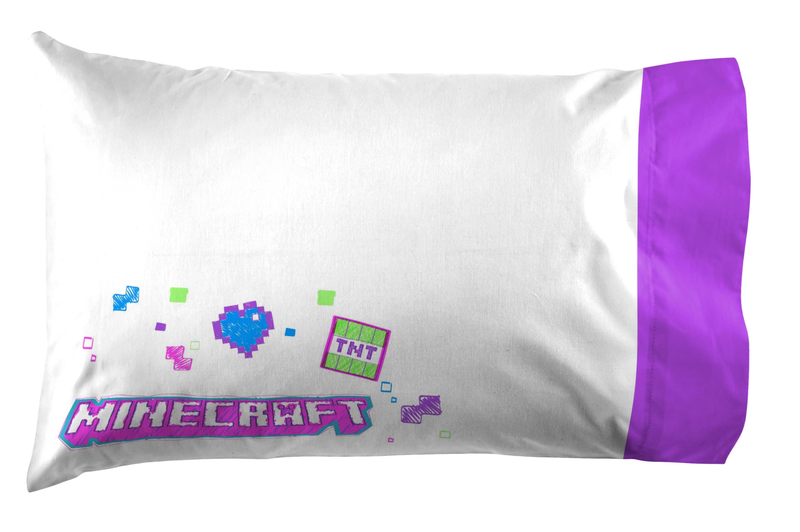 Foto 3 | Juego De Sábanas Jay Franco Minecraft De Tamaño Completo Con Diseño De Enredadera - Venta Internacional.