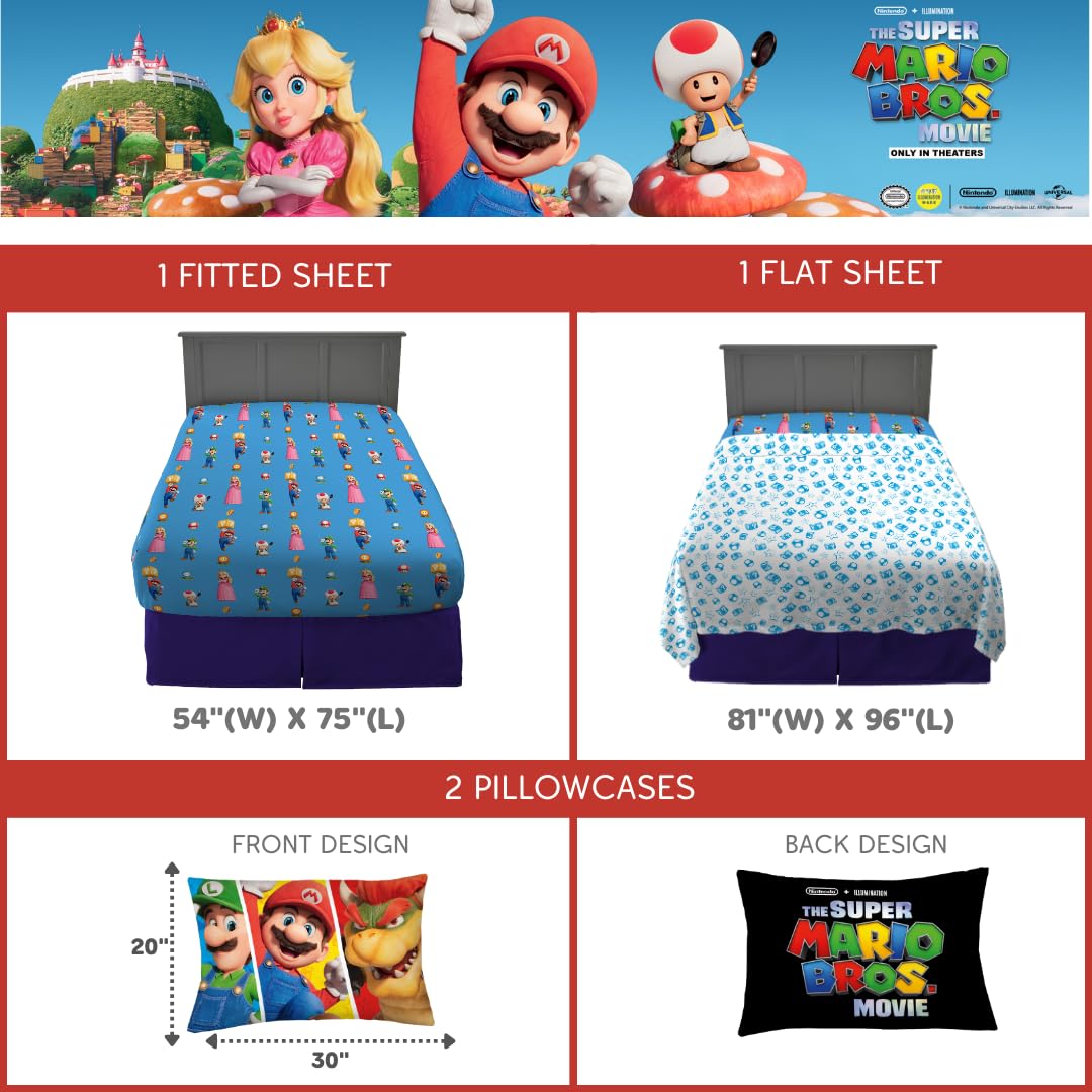 Foto 2 | Set De Sábanas De La Película Franco The Super Mario Bros., Tamaño Completo - Venta Internacional.