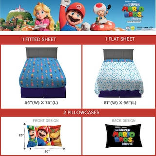 Foto 2 | Set De Sábanas De La Película Franco The Super Mario Bros., Tamaño Completo - Venta Internacional.