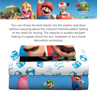 Foto 4 | Set De Sábanas De La Película Franco The Super Mario Bros., Tamaño Completo - Venta Internacional.
