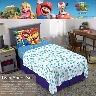 Foto 3 | Juego De Sábanas De La Película Franco The Super Mario Bros., Tamaño Doble - Venta Internacional.