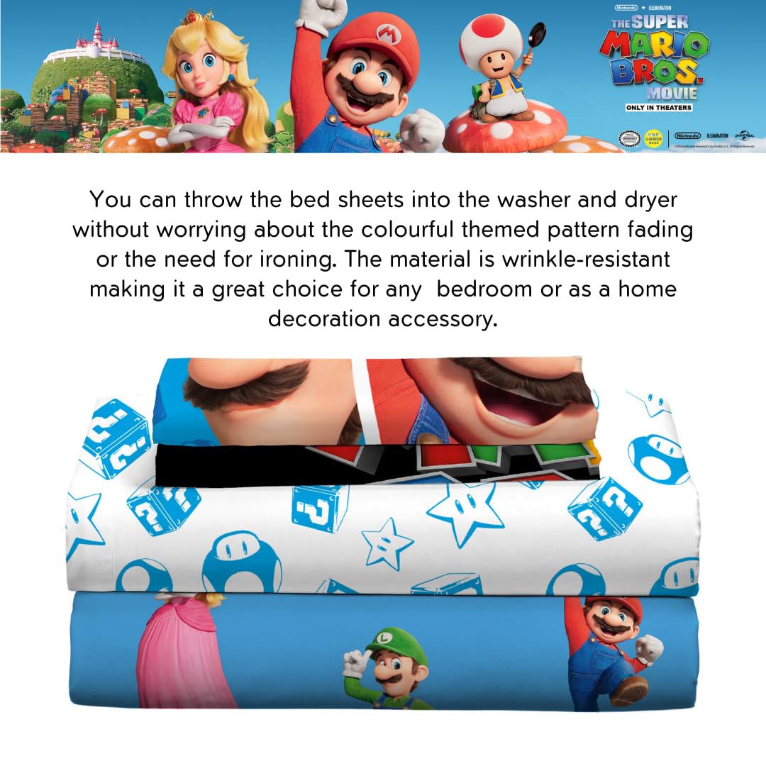 Foto 5 pulgar | Juego De Sábanas De La Película Franco The Super Mario Bros., Tamaño Doble - Venta Internacional.