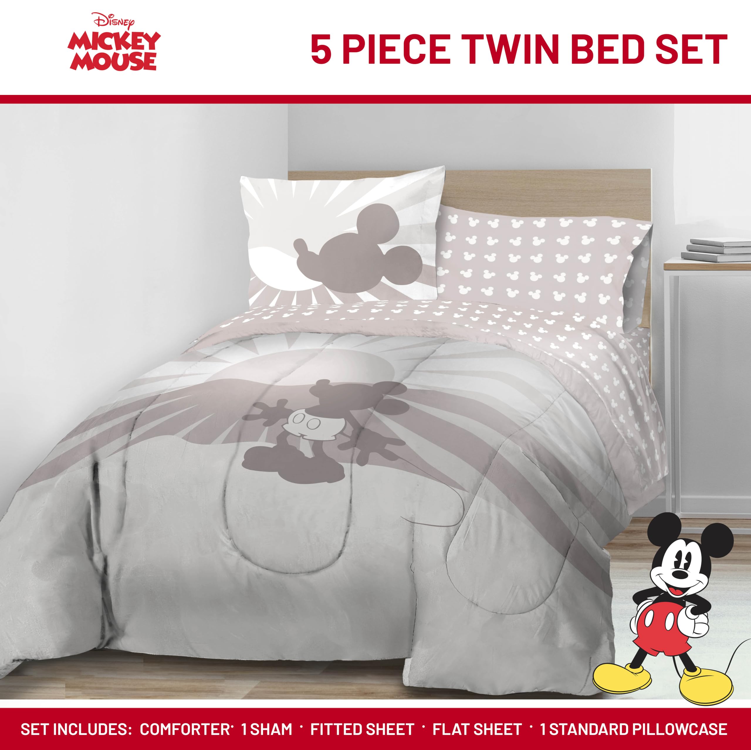 Foto 2 | Set De Edredón Jay Franco Disney Mickey Mouse, Tamaño Doble - Venta Internacional.