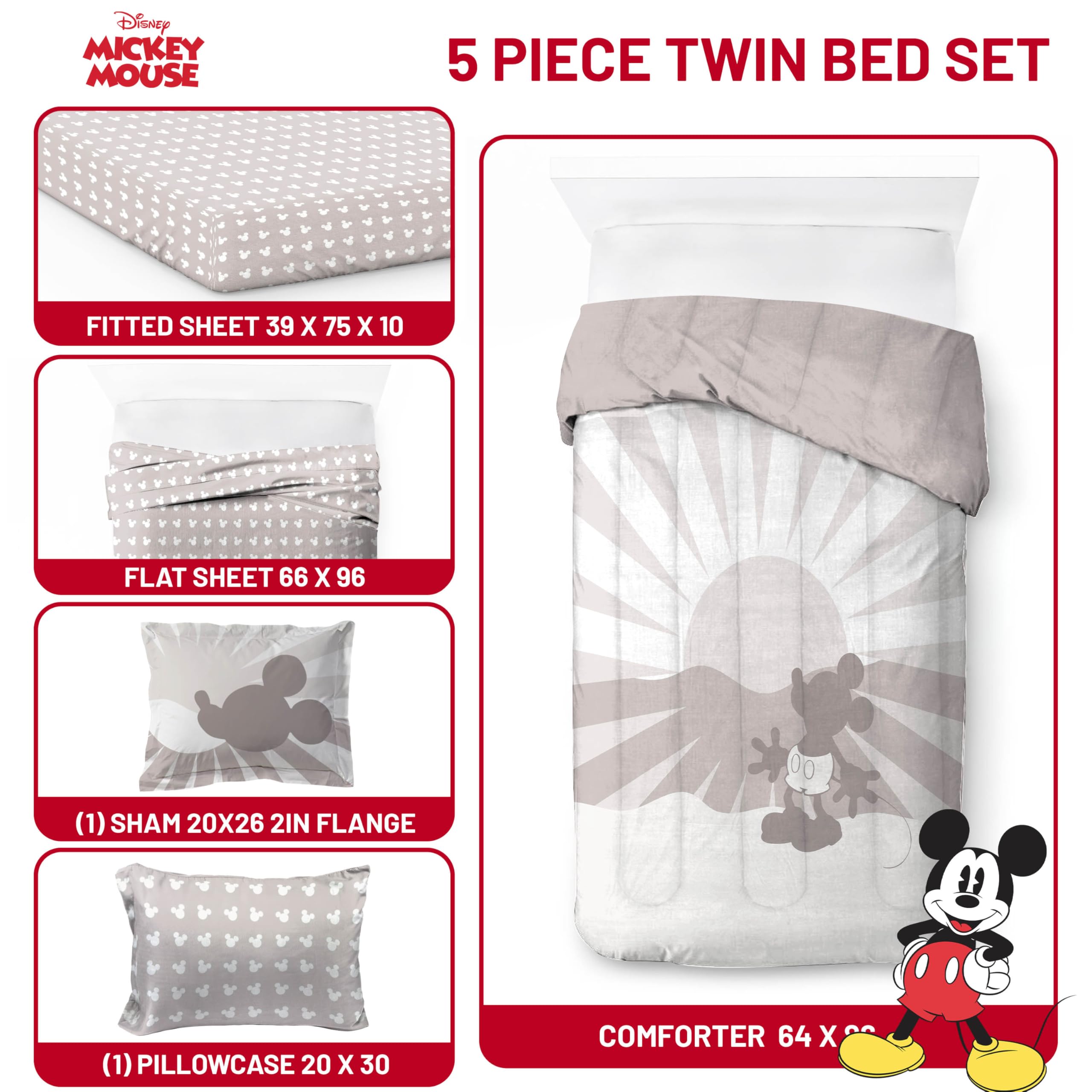Foto 3 | Set De Edredón Jay Franco Disney Mickey Mouse, Tamaño Doble - Venta Internacional.