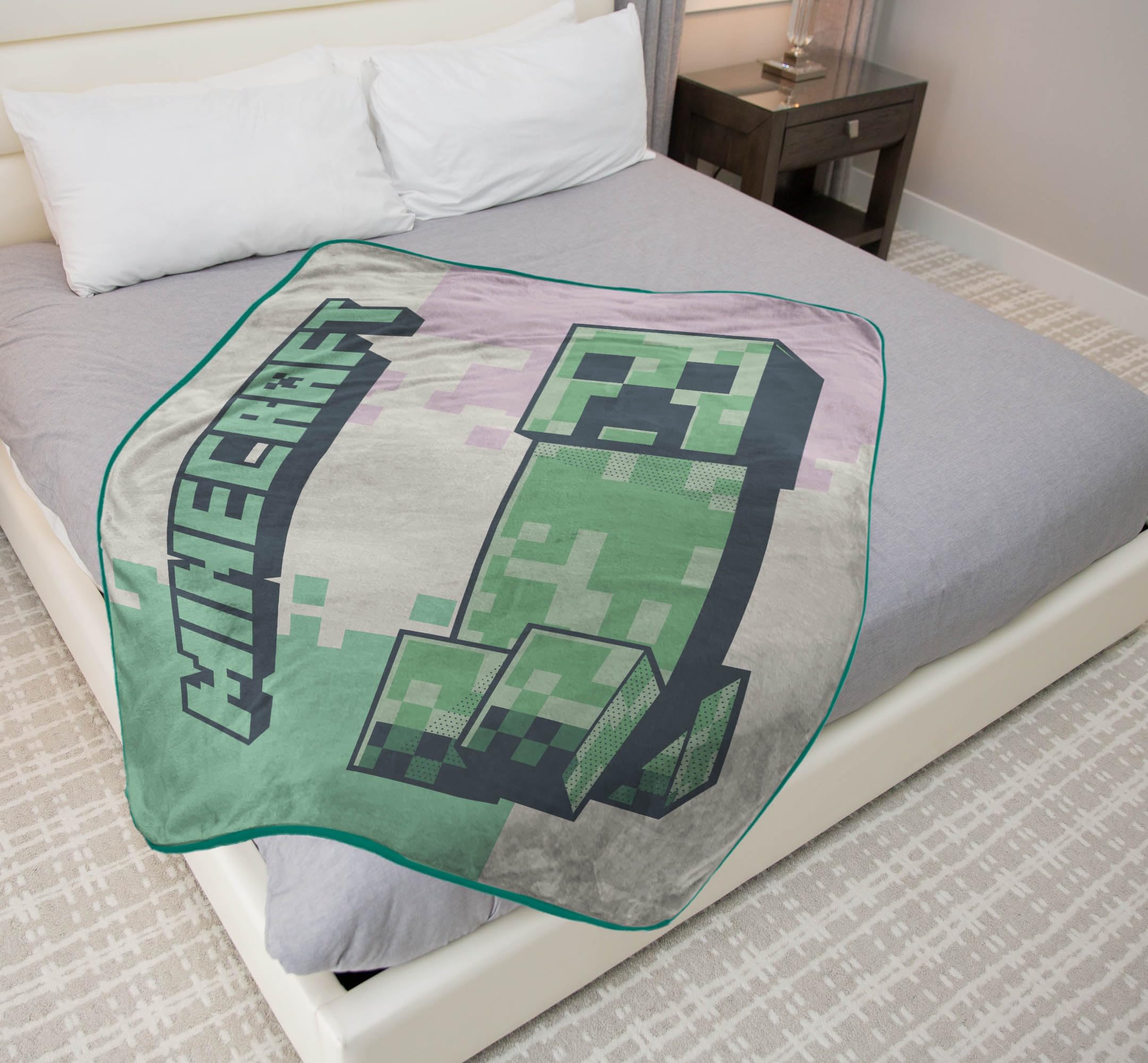 Foto 5 pulgar | Manta Jay Franco Minecraft Creeper 46 X 60 Cm Para Niños - Venta Internacional.
