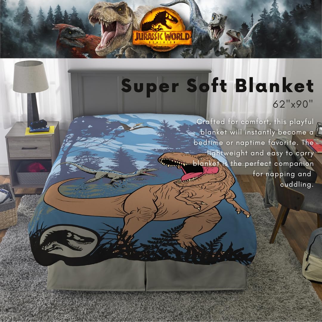Foto 4 pulgar | Manta Franco Jurassic World Kids 160 X 230 Cm - Venta Internacional.