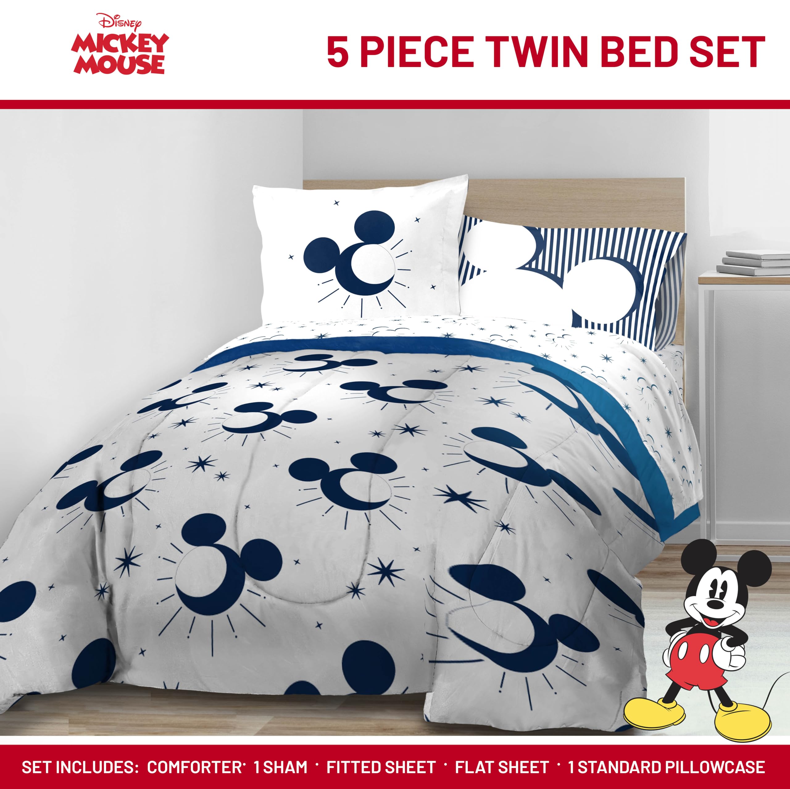 Foto 3 pulgar | Set De Edredón Jay Franco Disney Mickey Mouse, Doble, 5 Piezas - Venta Internacional.
