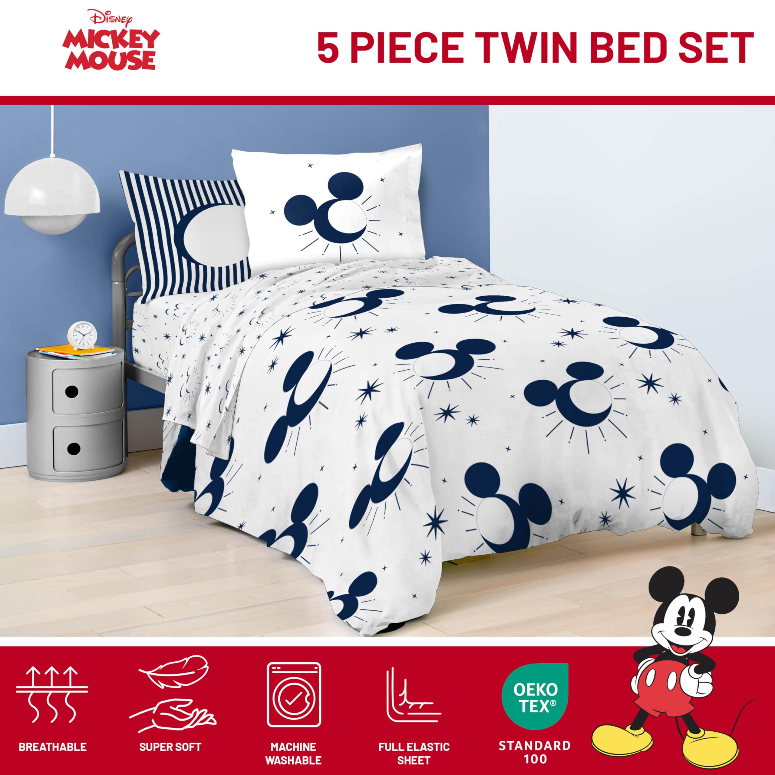 Foto 4 | Set De Edredón Jay Franco Disney Mickey Mouse, Doble, 5 Piezas - Venta Internacional.