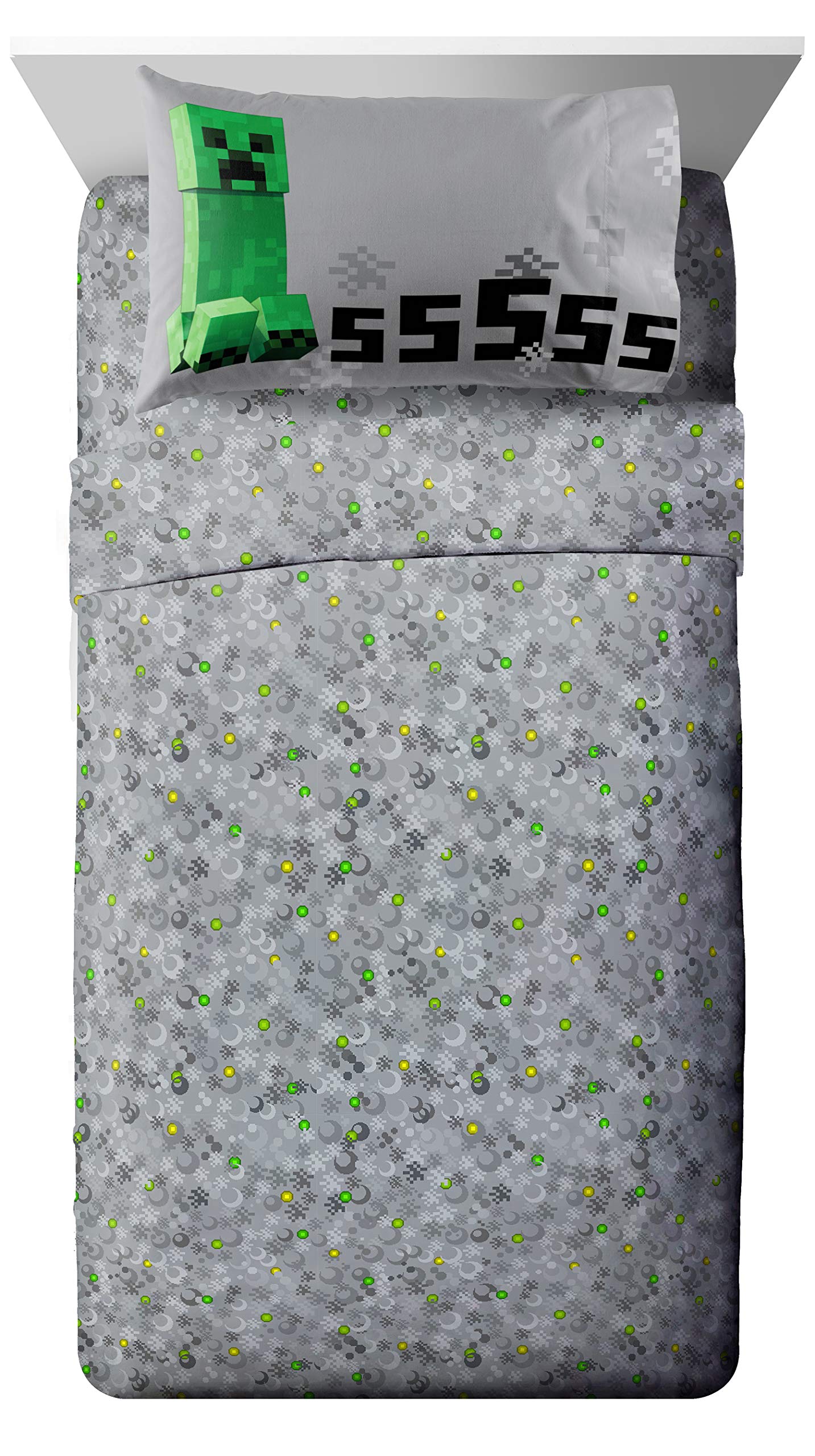 Foto 5 pulgar | Juego De Cama Jay Franco Minecraft Creeper, Tamaño Doble, 4 Piezas - Venta Internacional.