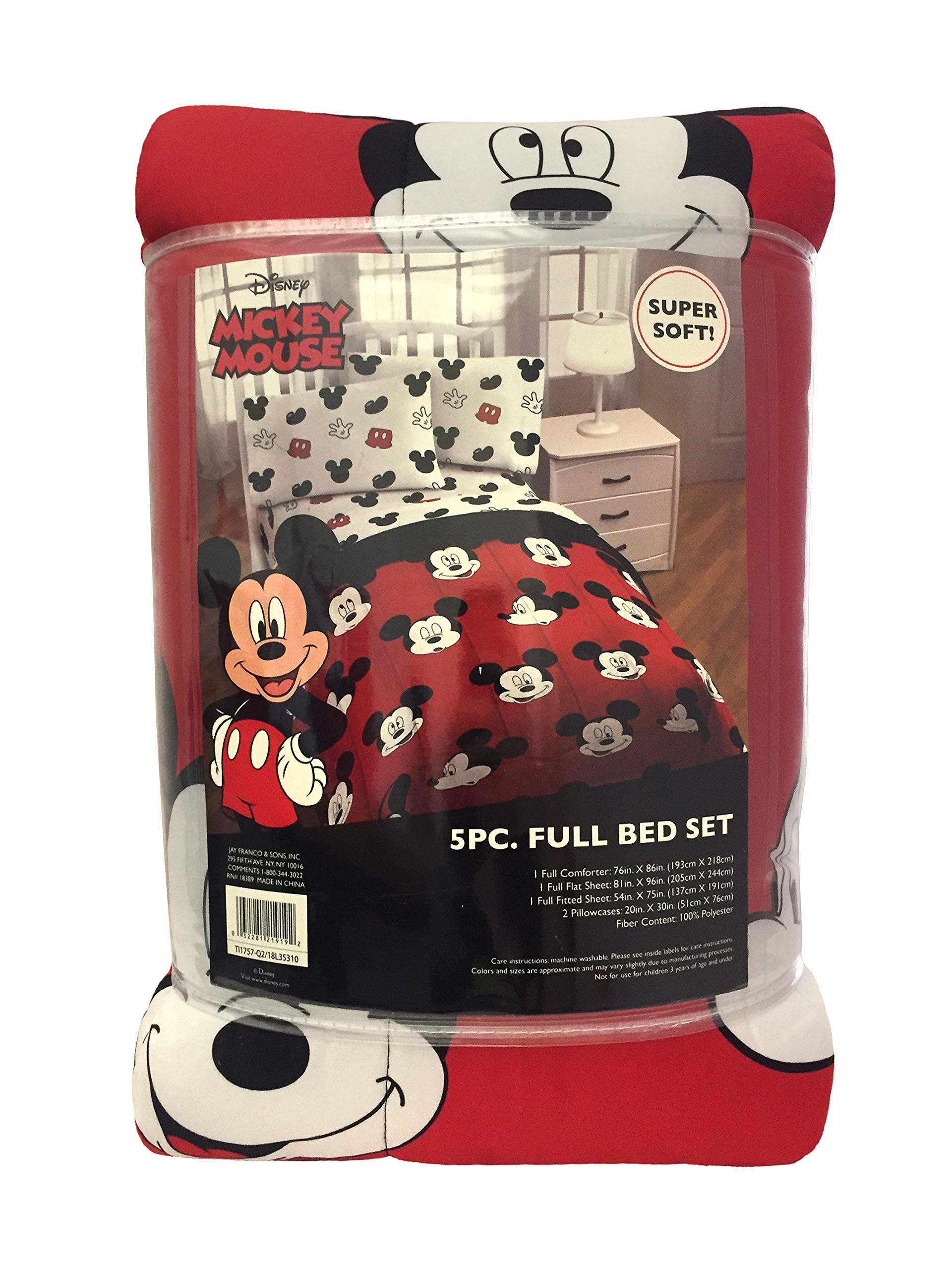 Foto 7 | Juego De Cama Jay Franco Disney Mickey Mouse Cute Faces Full - Venta Internacional.