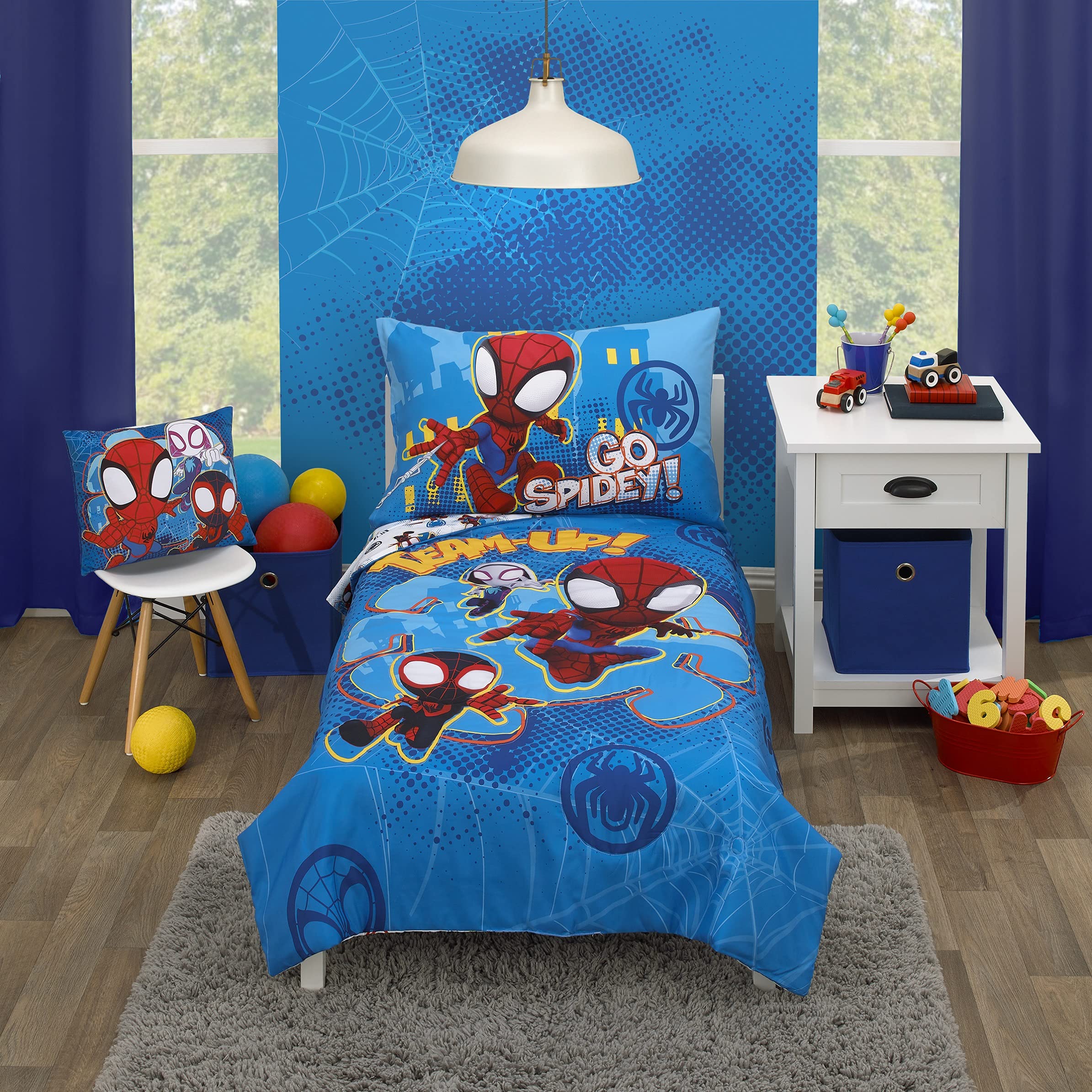 Foto 5 pulgar | Almohada Disney Marvel Spidey Team Roja, Blanca Y Azul Para Niños Pequeños - Venta Internacional.