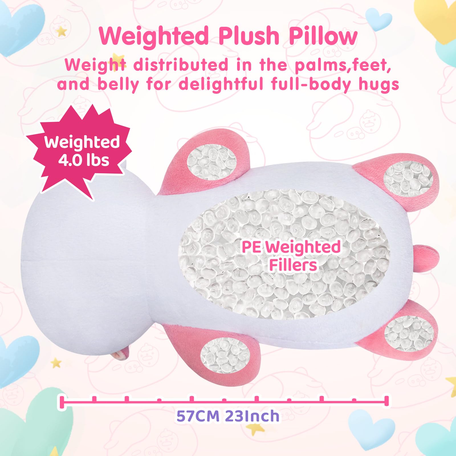 Foto 5 pulgar | Peluche Pesado Mewaii, Vaca Fresa Pesada, 1,8 Kg - Venta Internacional.