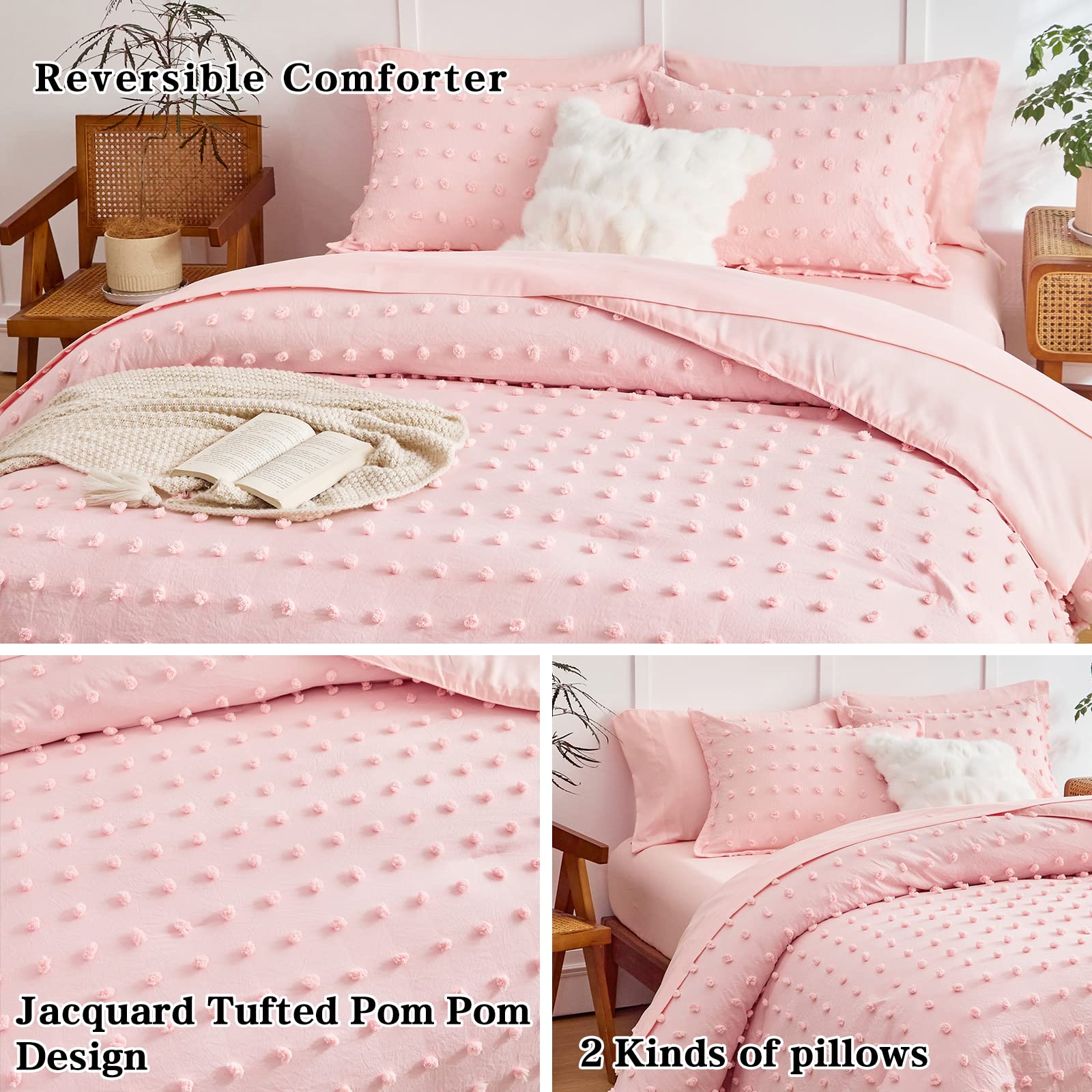 Foto 5 pulgar | Juego De Edredón Flysheep, 6 Piezas, Cama Individual En Una Bolsa, Rosa - Venta Internacional.