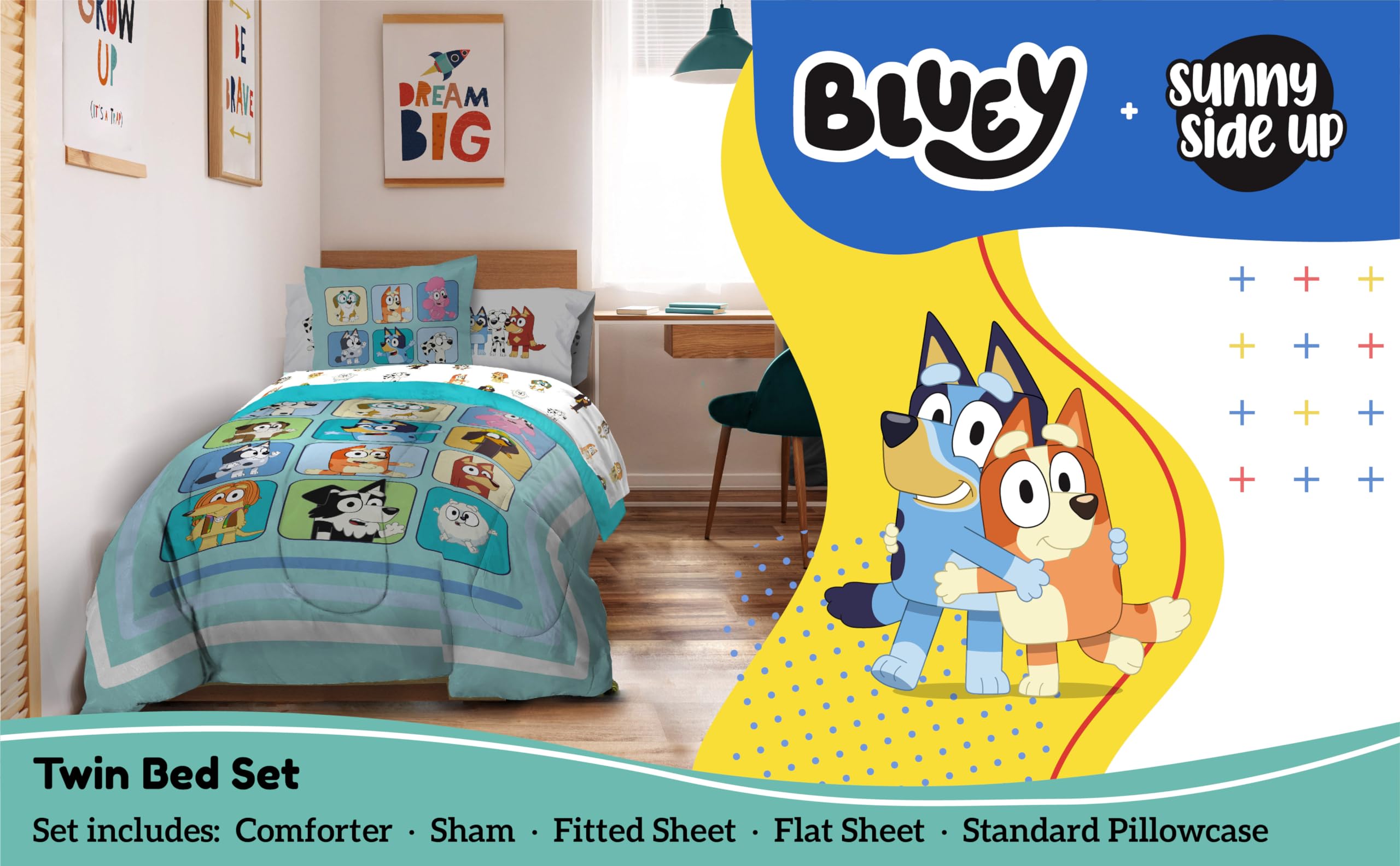 Foto 3 pulgar | Juego De Edredón Sunny Side Up Bluey & Friends Twin Kids, 5 Unidades - Venta Internacional.