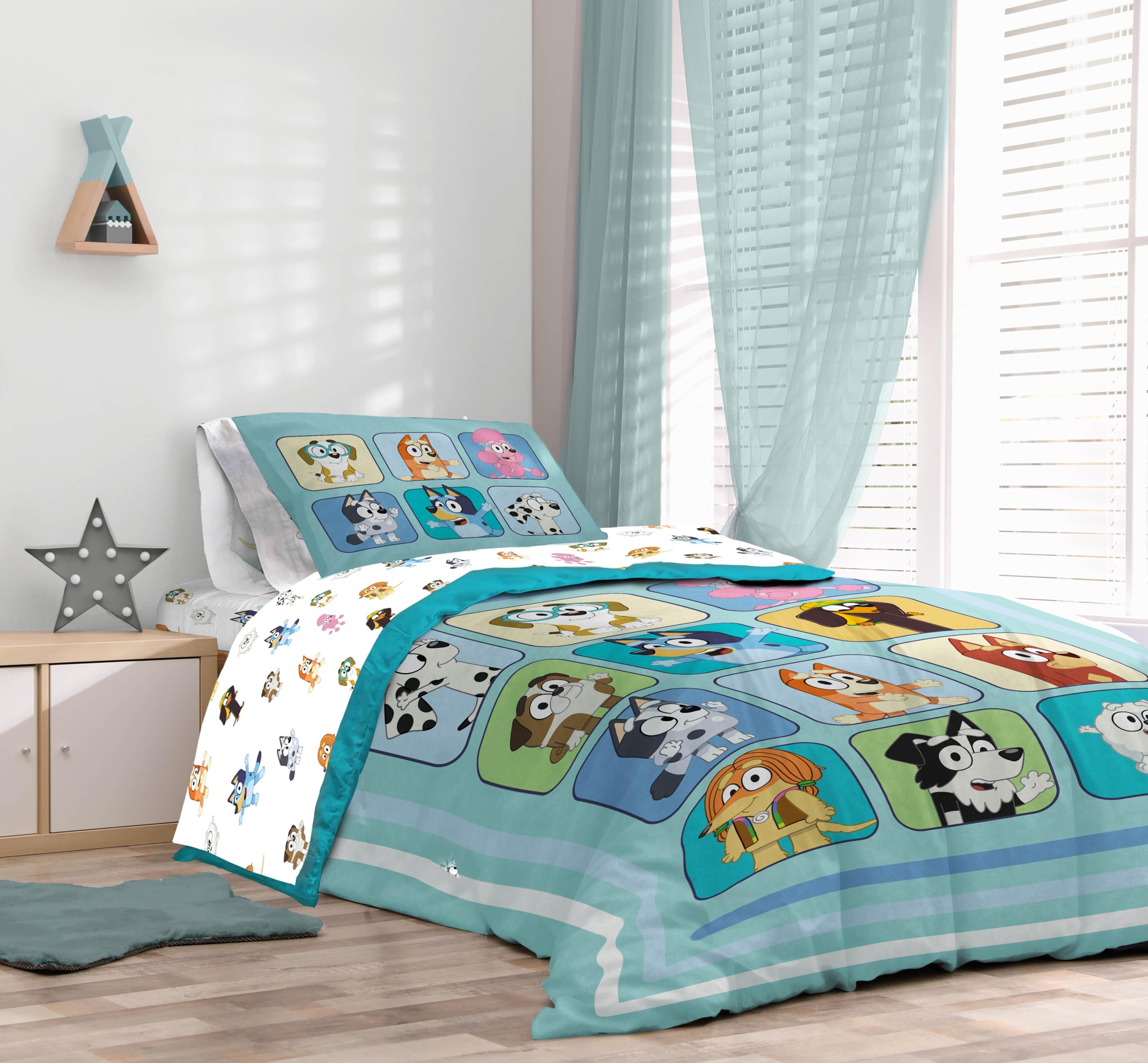 Foto 7 pulgar | Juego De Edredón Sunny Side Up Bluey & Friends Twin Kids, 5 Unidades - Venta Internacional.