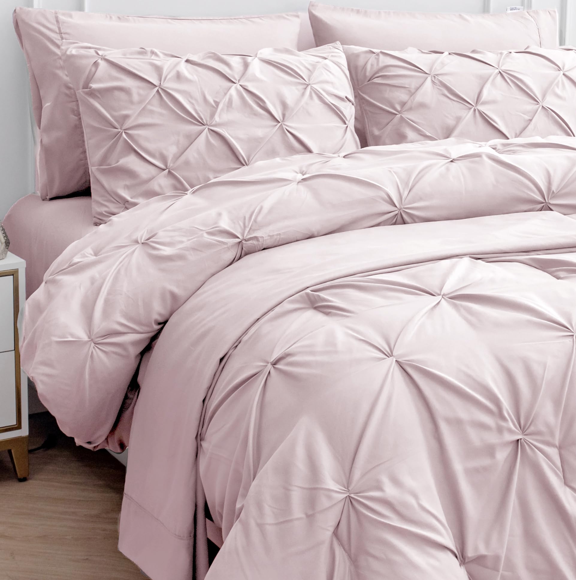 Juego De Edredón Lane Linen Pink Queen Con Sábanas Y Fundas De Almohada - Venta Internacional.