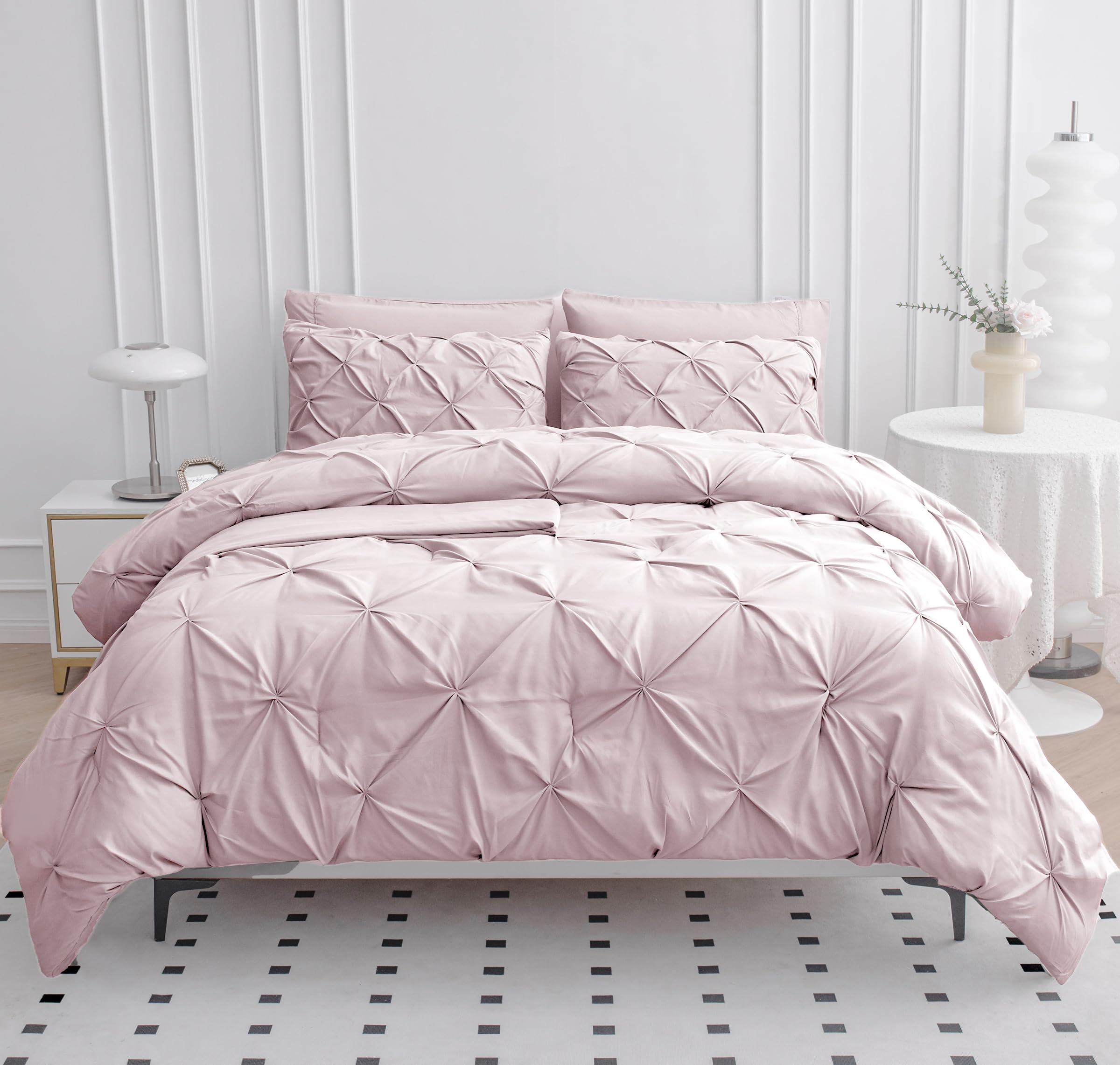 Foto 3 | Juego De Edredón Lane Linen Pink Queen Con Sábanas Y Fundas De Almohada - Venta Internacional.