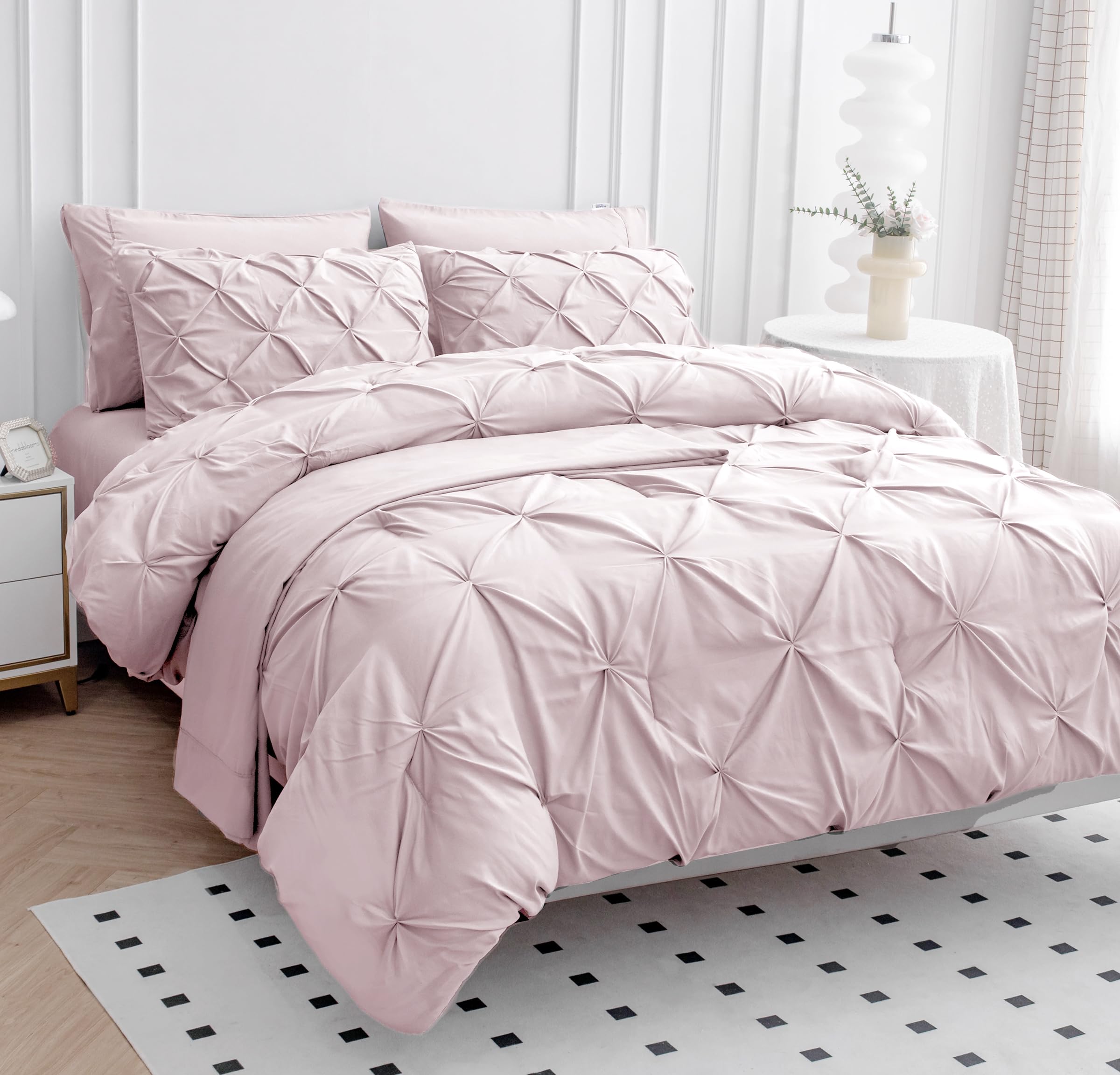 Foto 5 pulgar | Juego De Edredón Lane Linen Pink Queen Con Sábanas Y Fundas De Almohada - Venta Internacional.