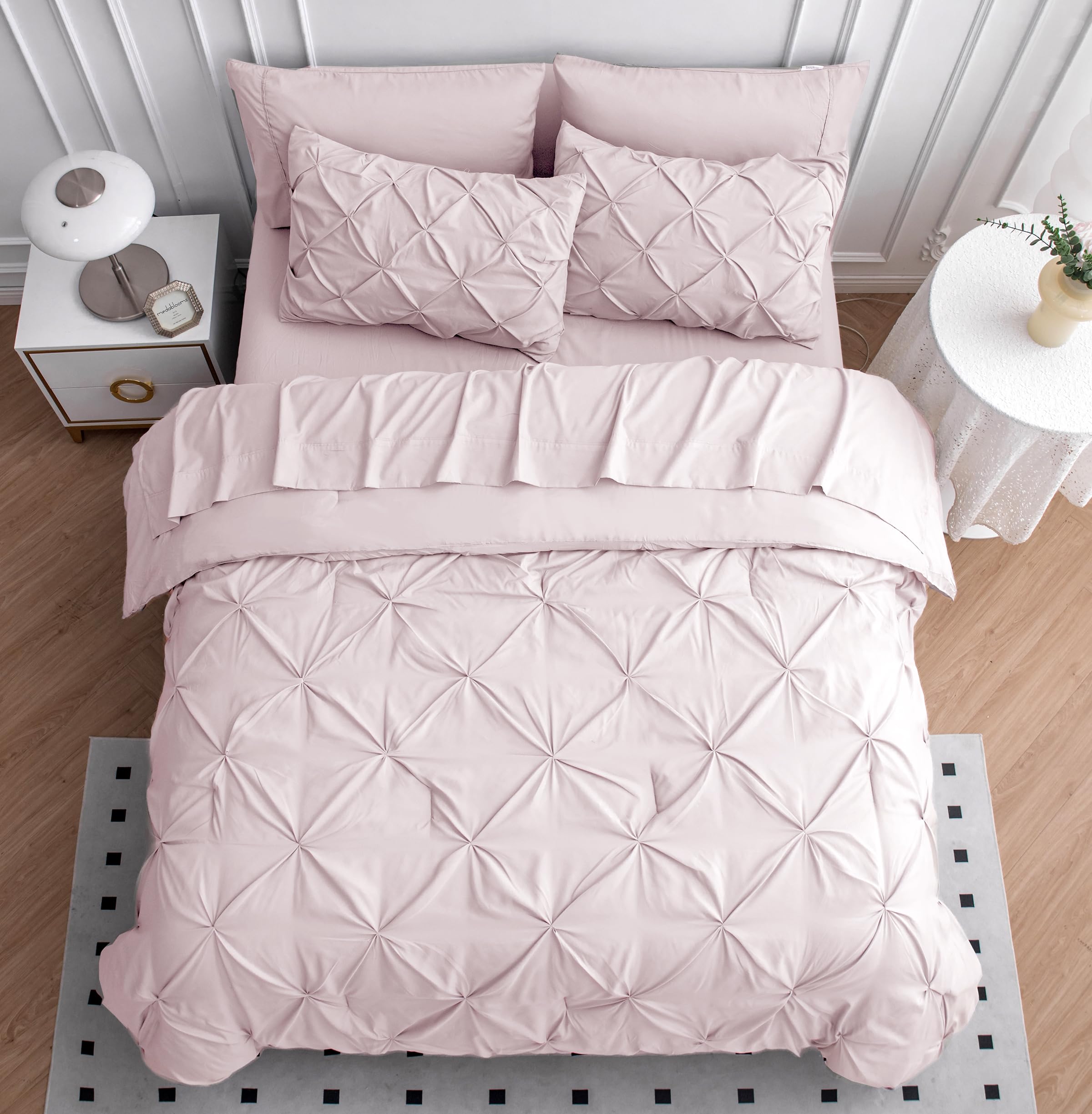 Foto 6 pulgar | Juego De Edredón Lane Linen Pink Queen Con Sábanas Y Fundas De Almohada - Venta Internacional.