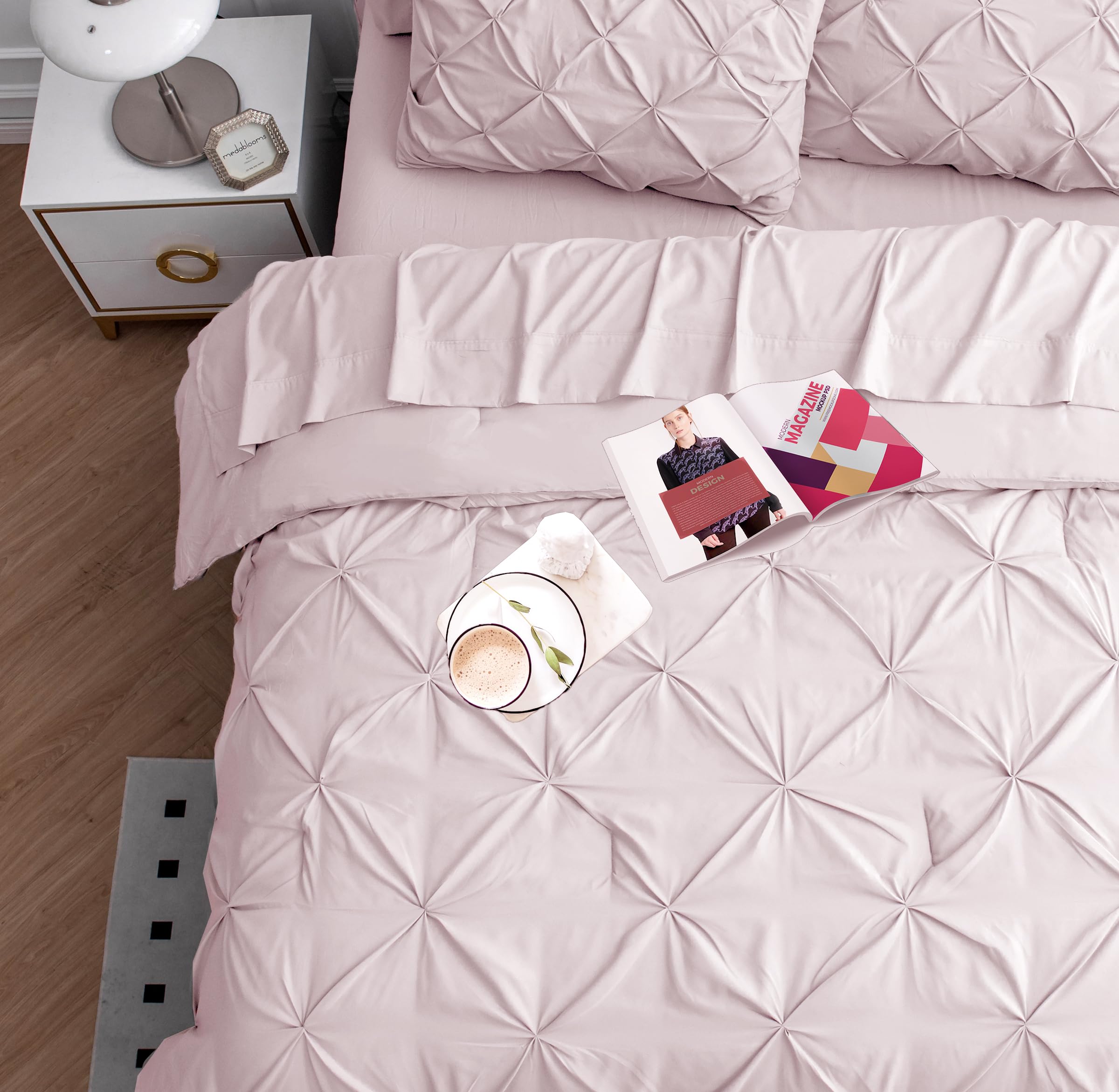 Foto 7 pulgar | Juego De Edredón Lane Linen Pink Queen Con Sábanas Y Fundas De Almohada - Venta Internacional.