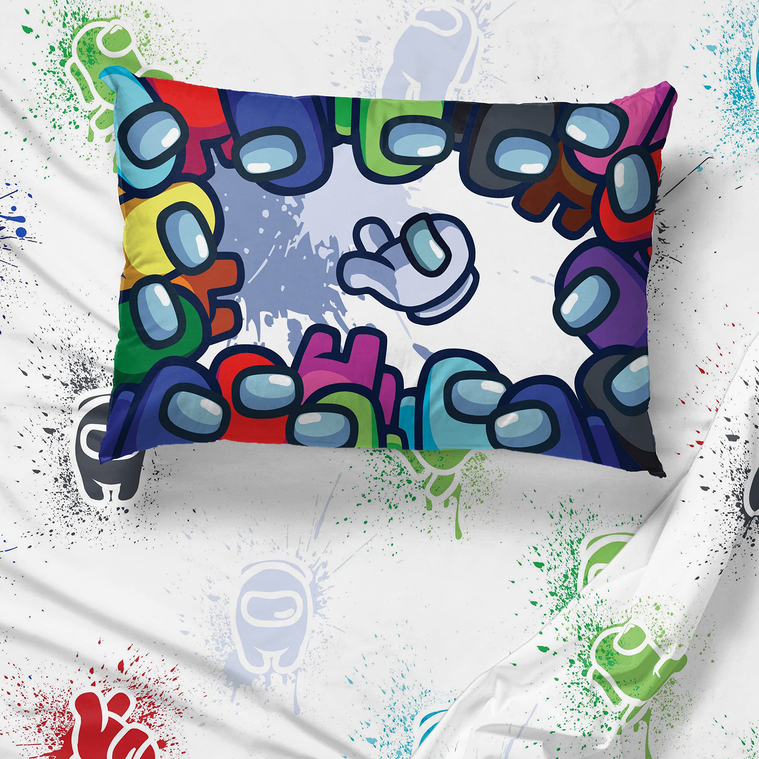 Foto 5 | Juego De Cama Jay Franco Among Us Space Splatter, Tamaño Doble - Venta Internacional.