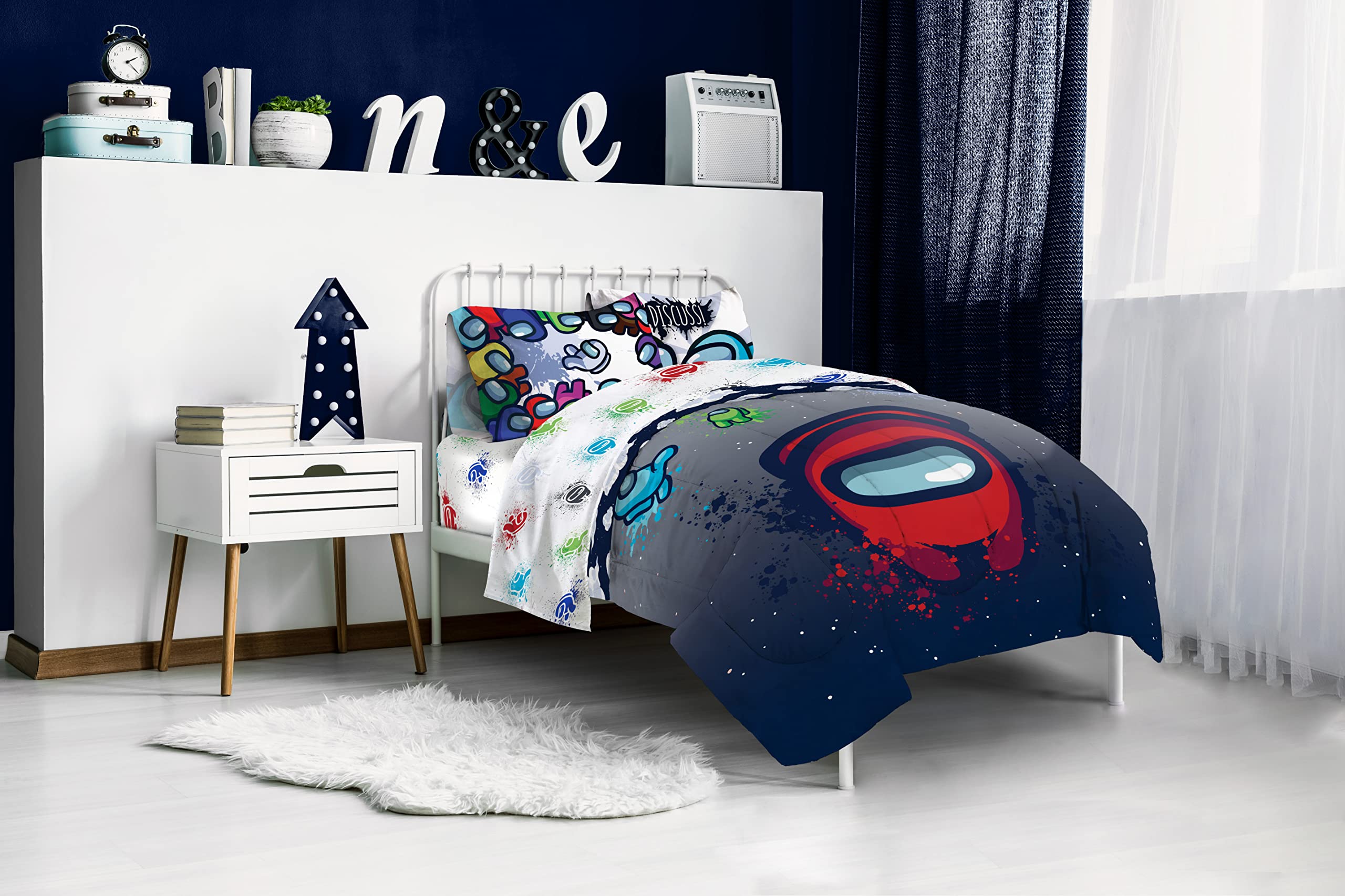 Foto 7 | Juego De Cama Jay Franco Among Us Space Splatter, Tamaño Doble - Venta Internacional.