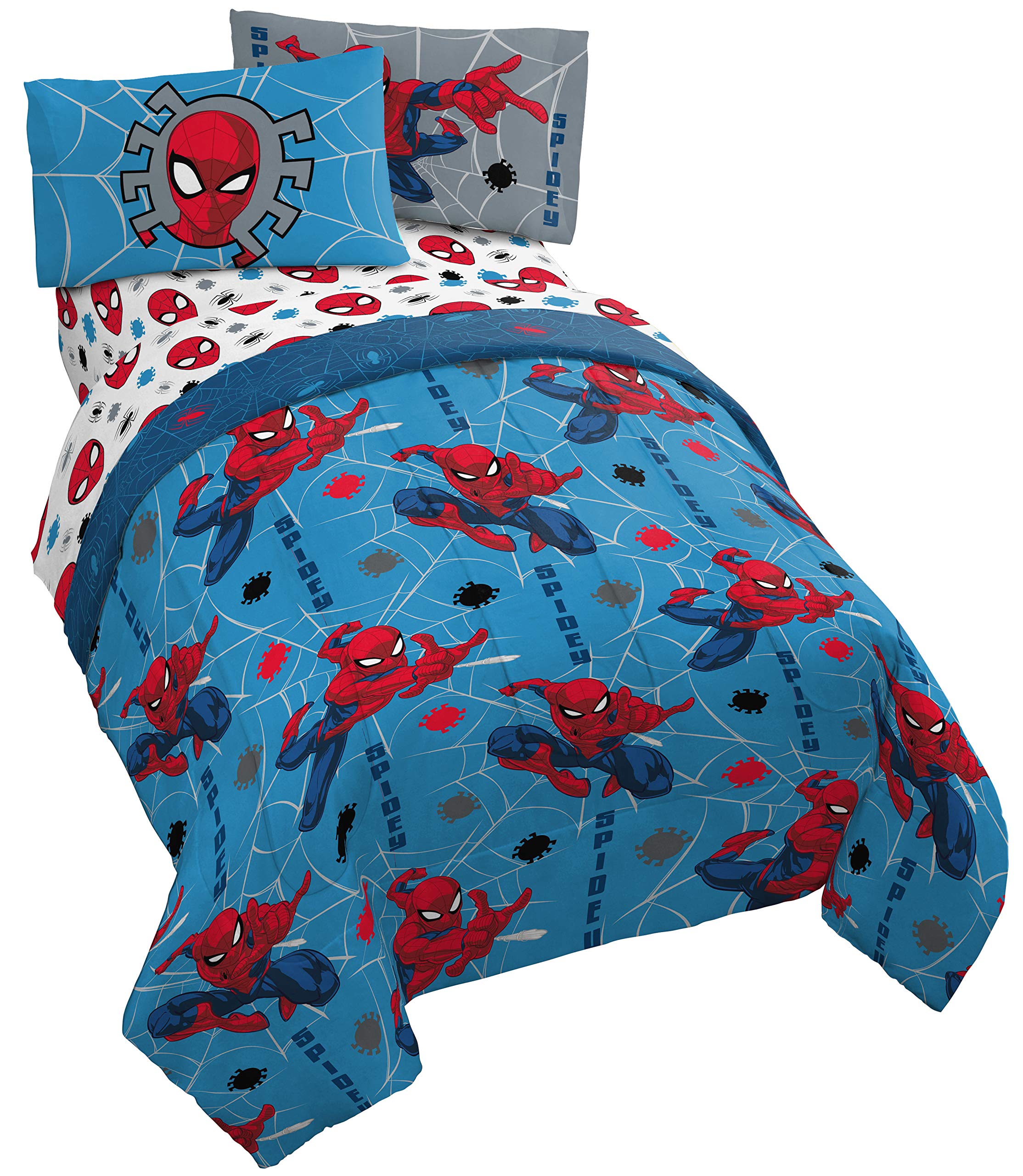 Foto 1 | Juego De Cama Jay Franco Marvel Spiderman Spidey Faces Twin - Venta Internacional.