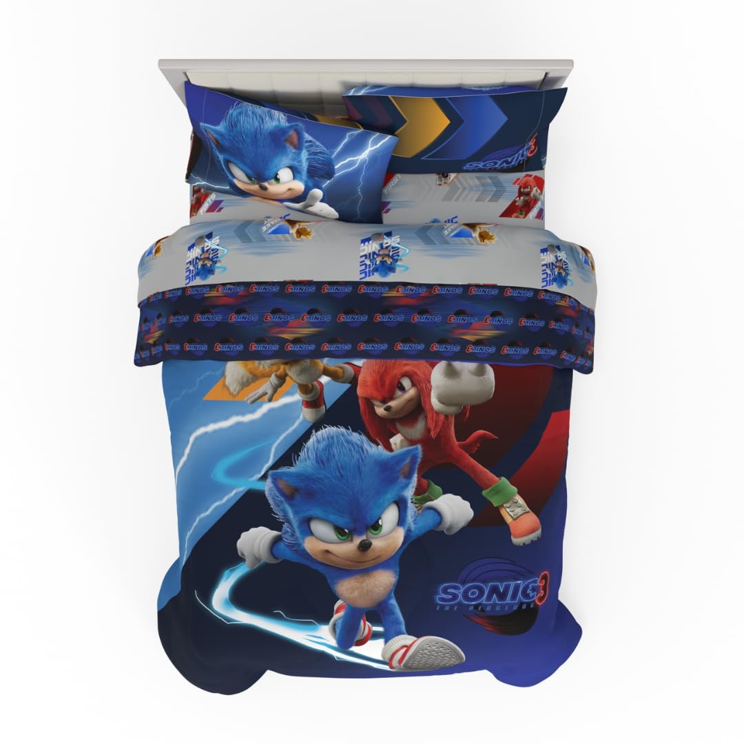 Foto 2 pulgar | Juego De Cama Franco Sonic The Hedgehog 3 Movie, Tamaño Doble - Venta Internacional.