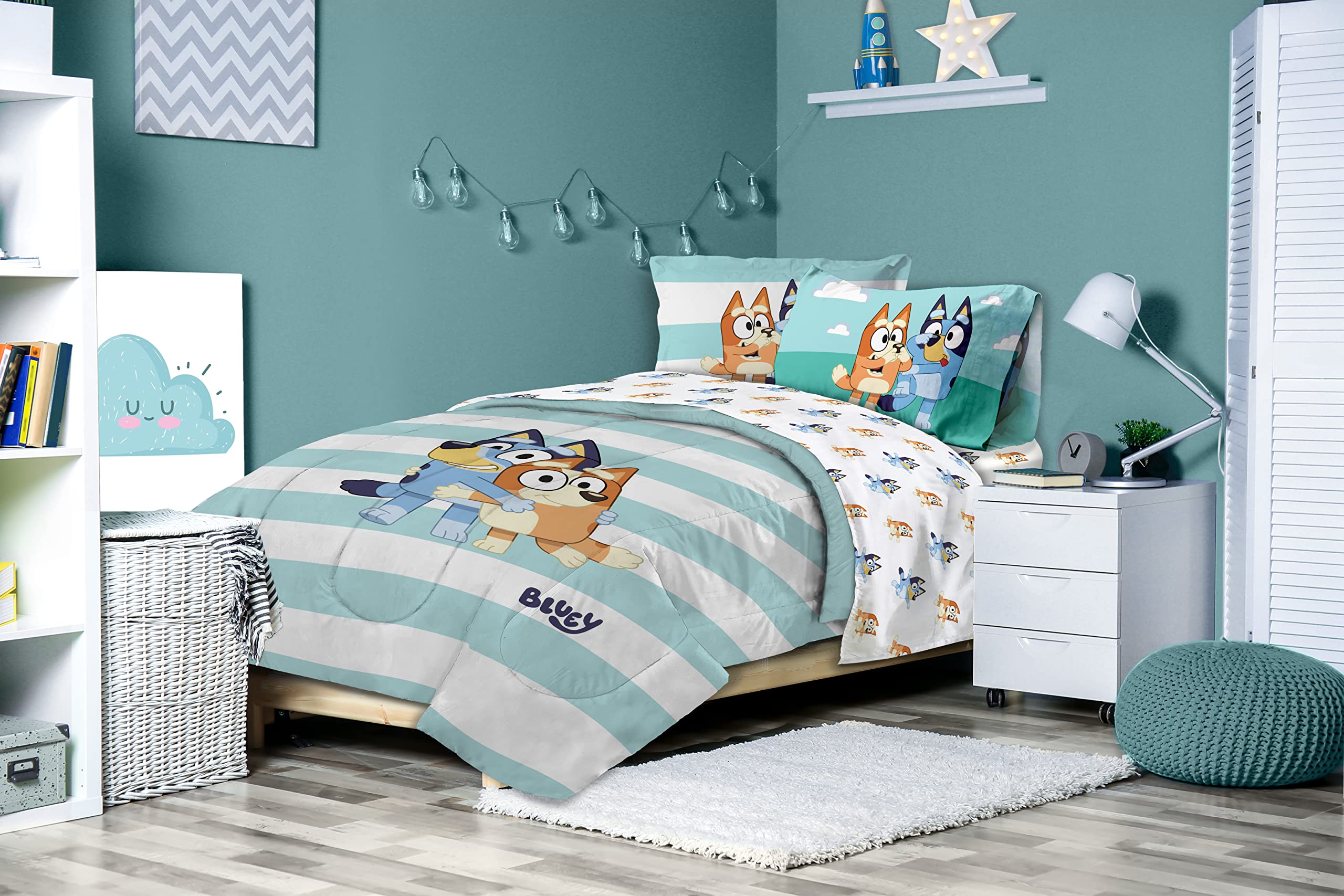 Foto 8 pulgar | Juego De Cama Jay Franco Bluey & Bingo, Tamaño Doble, 5 Piezas - Venta Internacional.