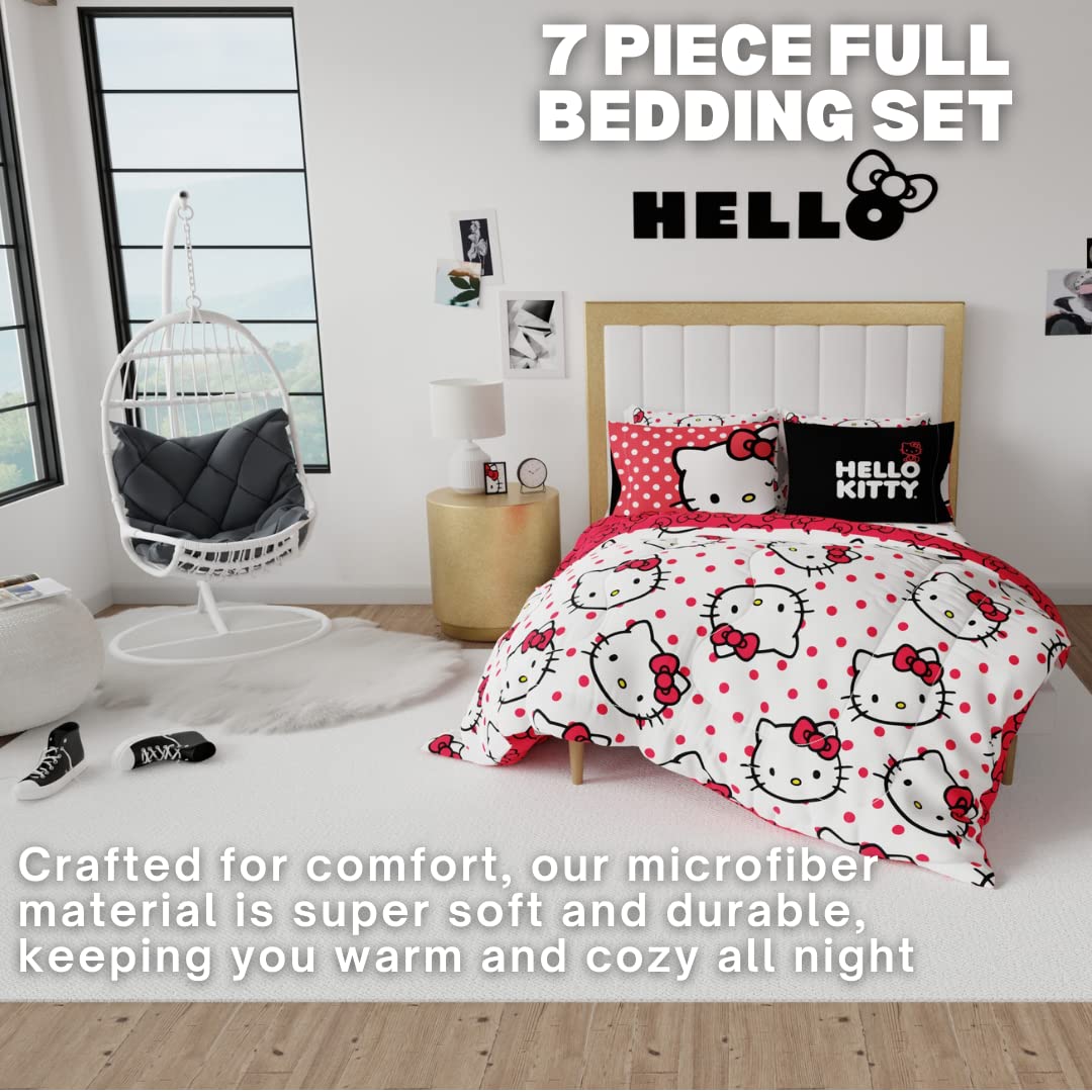 Foto 3 pulgar | Juego De Ropa De Cama Franco Collectibles Hello Kitty Polka Dot Full - Venta Internacional.