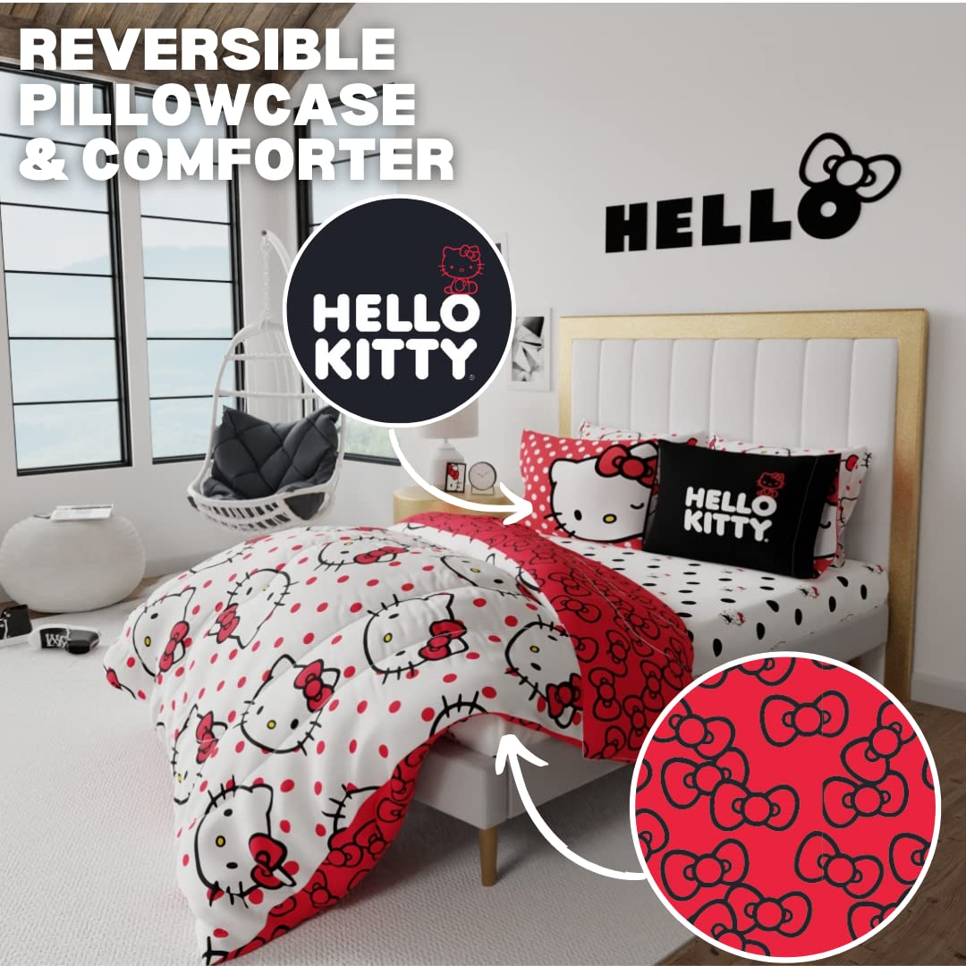 Foto 4 pulgar | Juego De Ropa De Cama Franco Collectibles Hello Kitty Polka Dot Full - Venta Internacional.