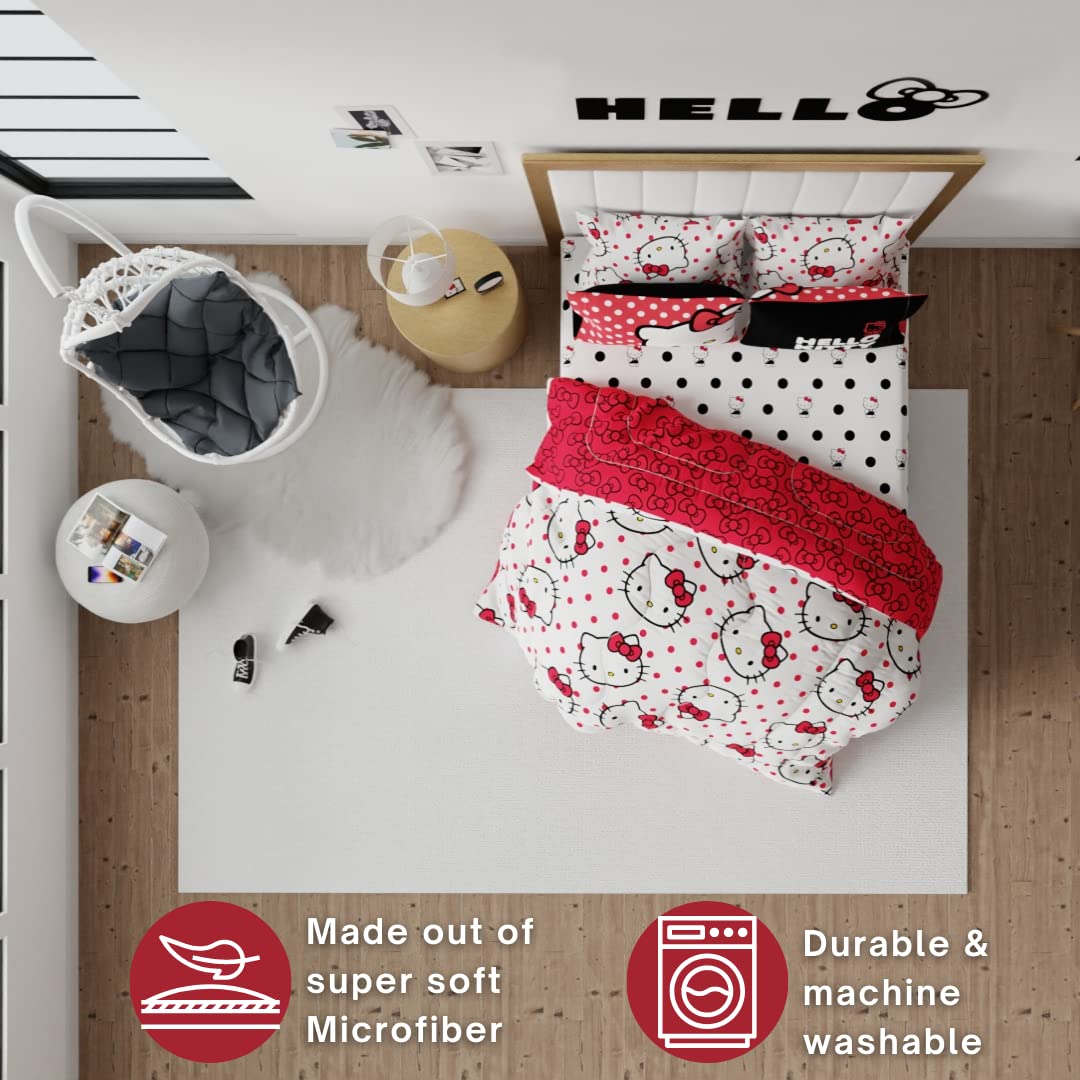 Foto 5 | Juego De Ropa De Cama Franco Collectibles Hello Kitty Polka Dot Full - Venta Internacional.