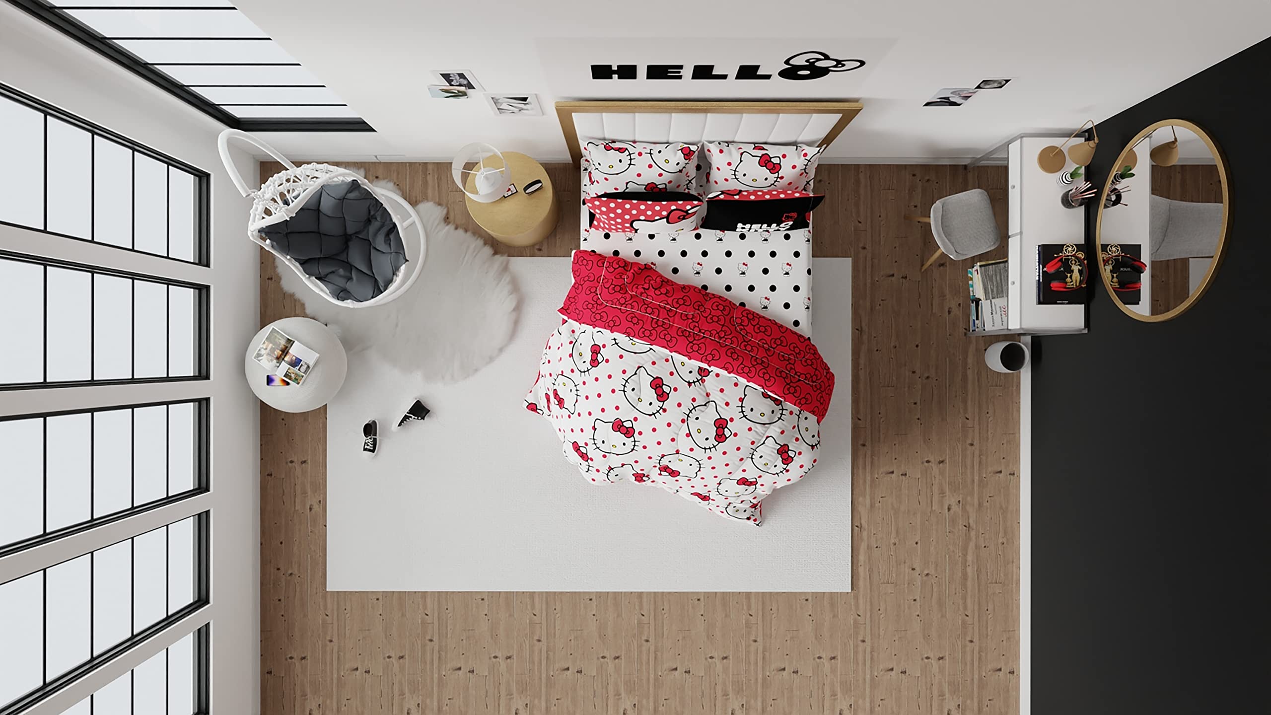 Foto 6 | Juego De Ropa De Cama Franco Collectibles Hello Kitty Polka Dot Full - Venta Internacional.