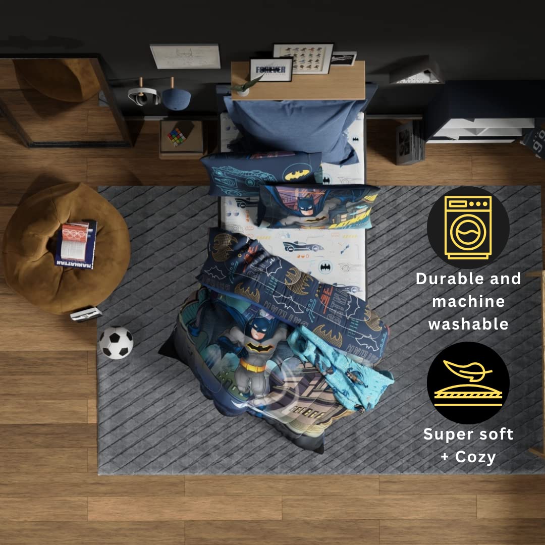 Foto 7 pulgar | Juego De Ropa De Cama Franco Batman, Tamaño Doble, Con Edredón Y Sábanas - Venta Internacional.