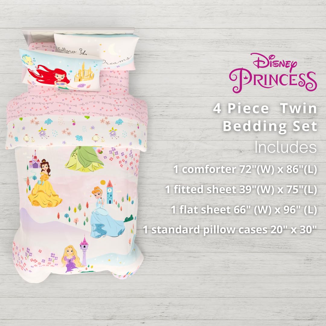 Foto 4 pulgar | Juego De Ropa De Cama Franco Disney Princess Twin Con Edredón Y Sábana - Venta Internacional.