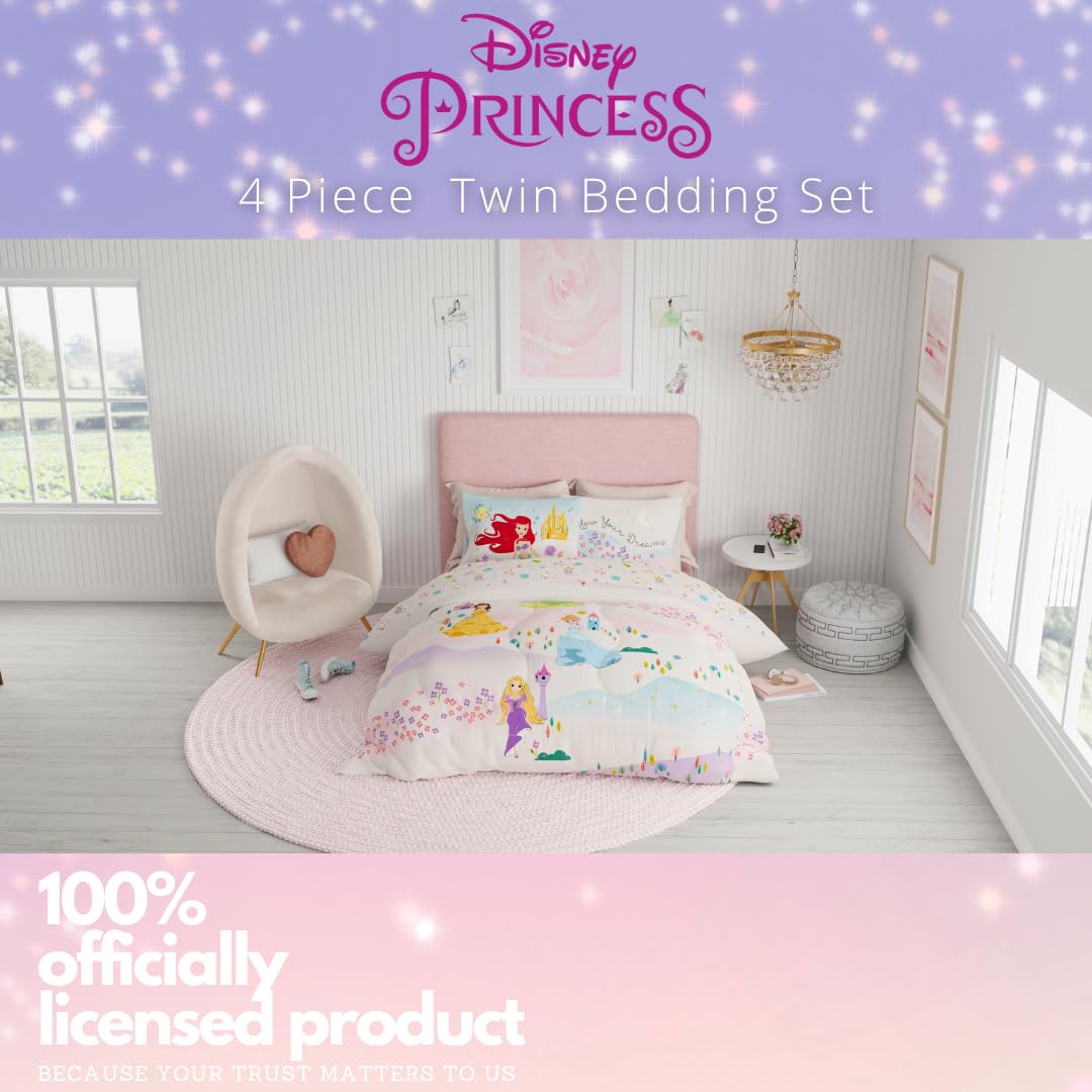 Foto 7 pulgar | Juego De Ropa De Cama Franco Disney Princess Twin Con Edredón Y Sábana - Venta Internacional.